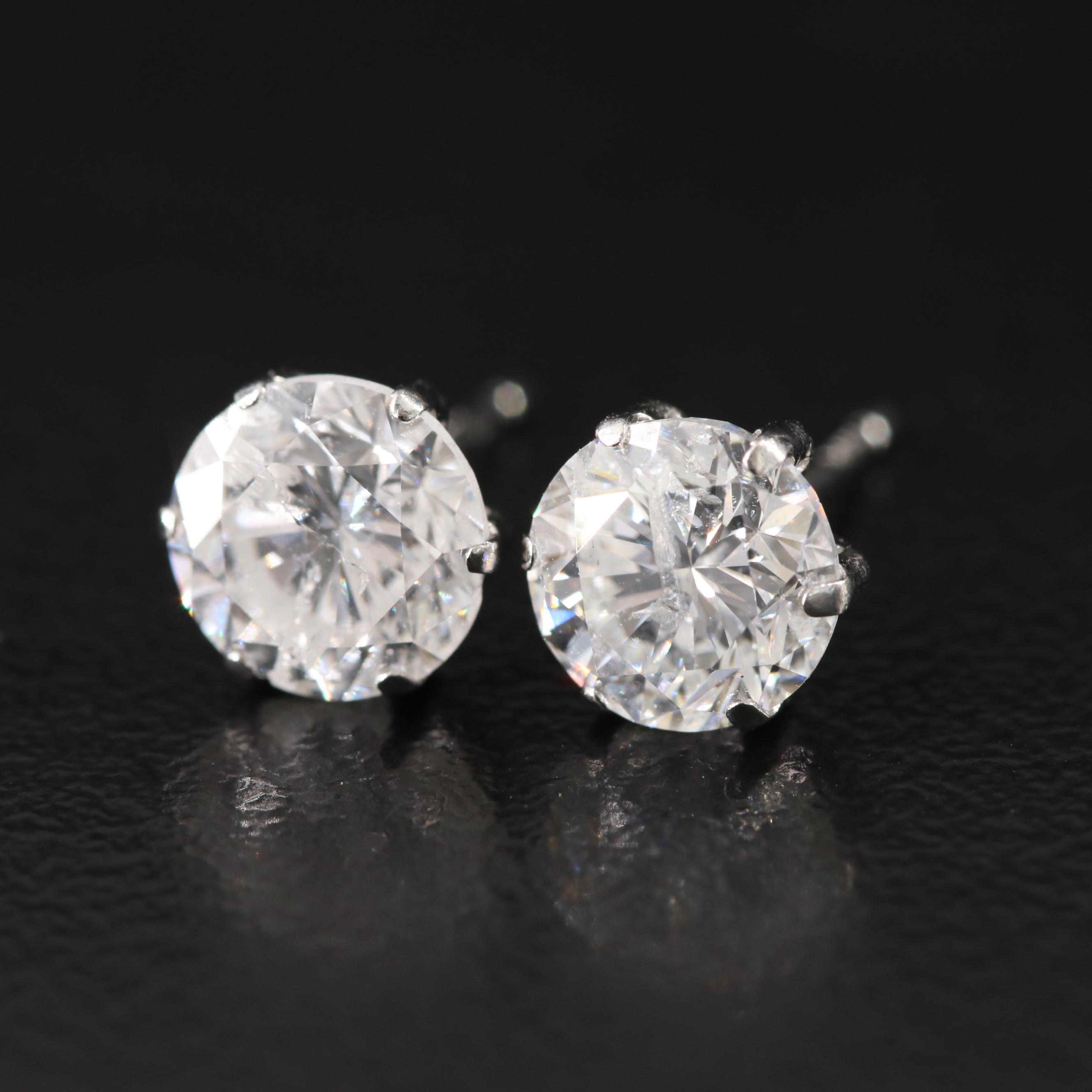 Platinum 2.32 CTW Diamond Stud Earrings