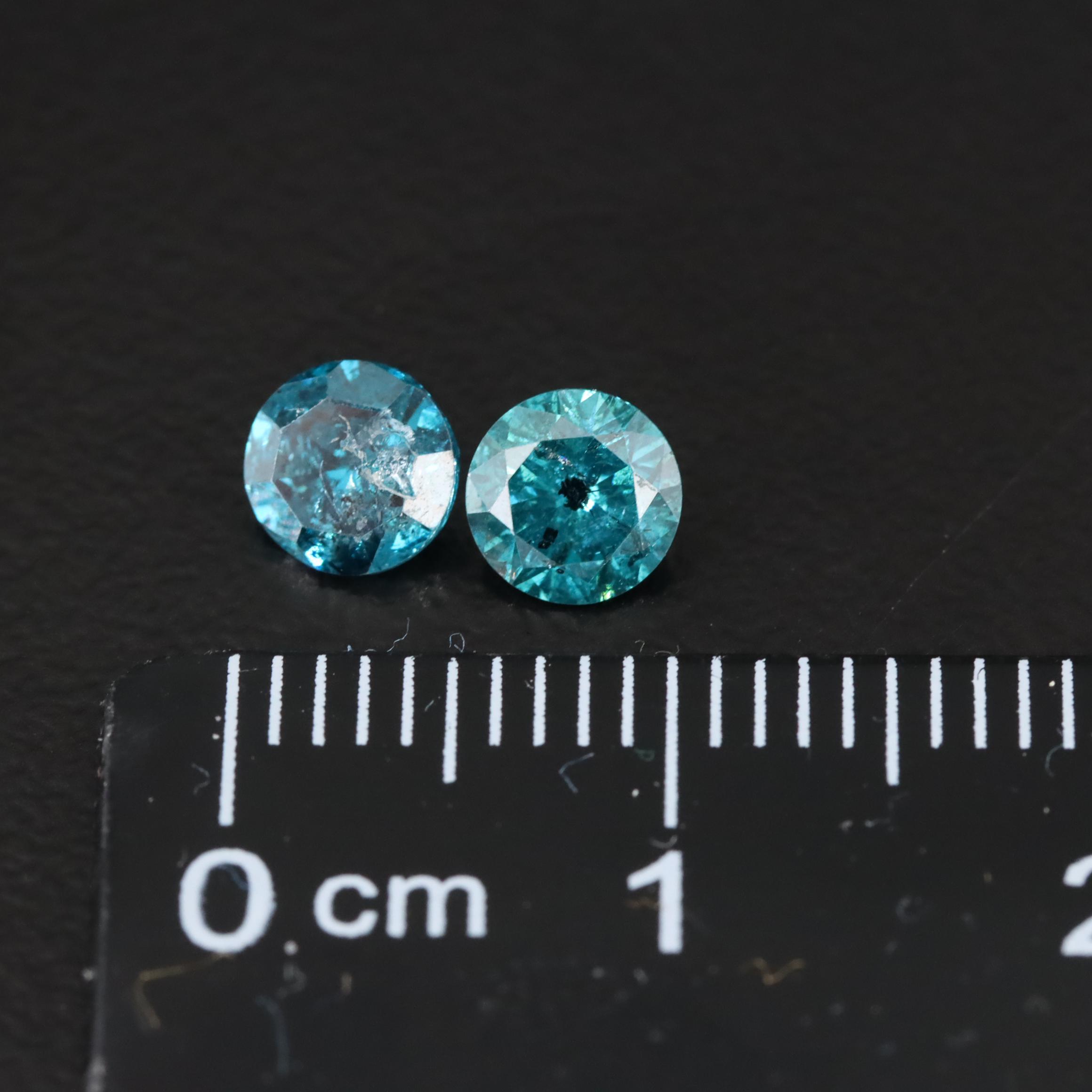 Loose 1.03 CTW Fancy Blue Diamonds