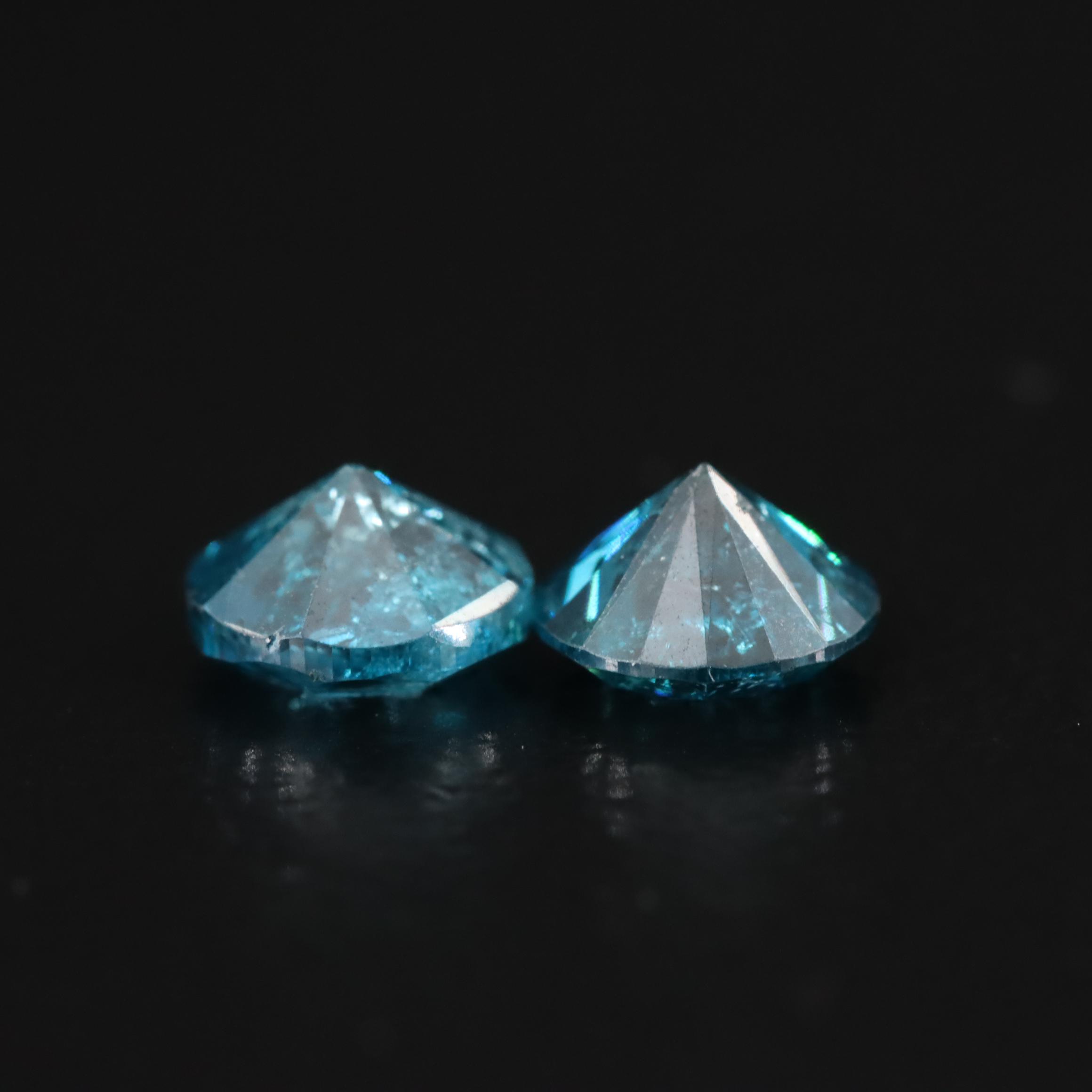 Loose 1.03 CTW Fancy Blue Diamonds