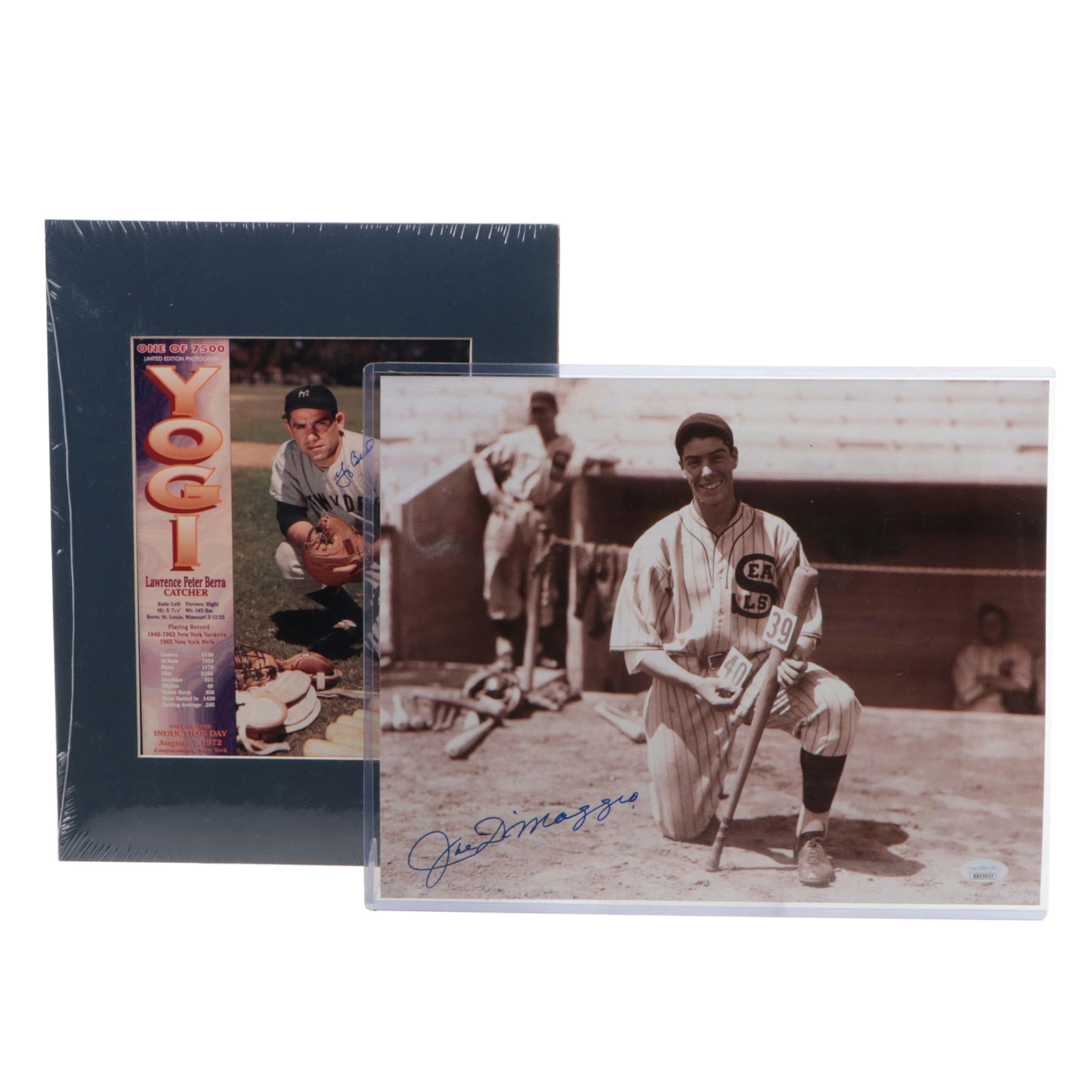Joe DiMaggio Signed and Graded San Francisco Seals Baseball Print with More