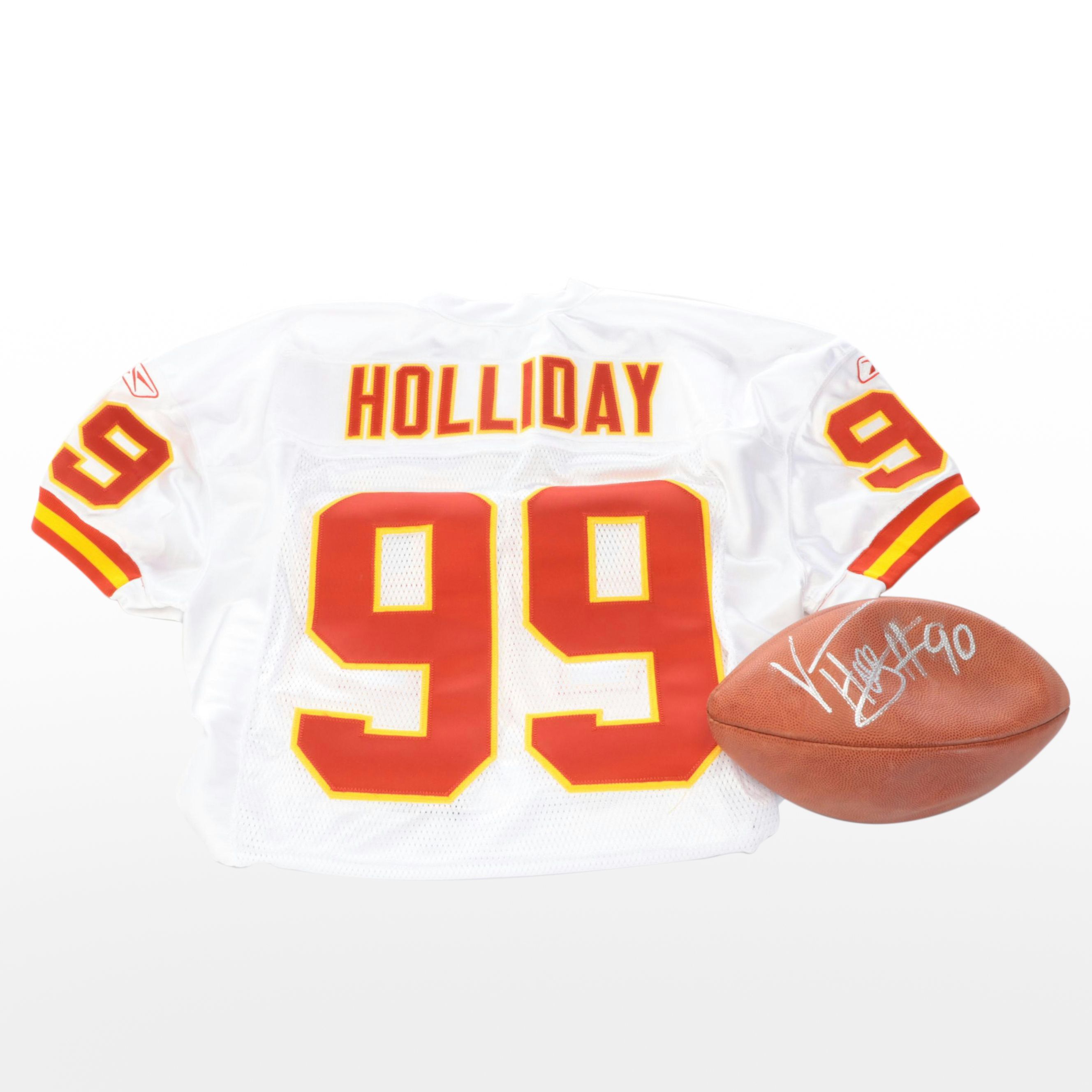 Vonnie Holliday Player Issued Kansas City Chiefs Jersey with Signed Football