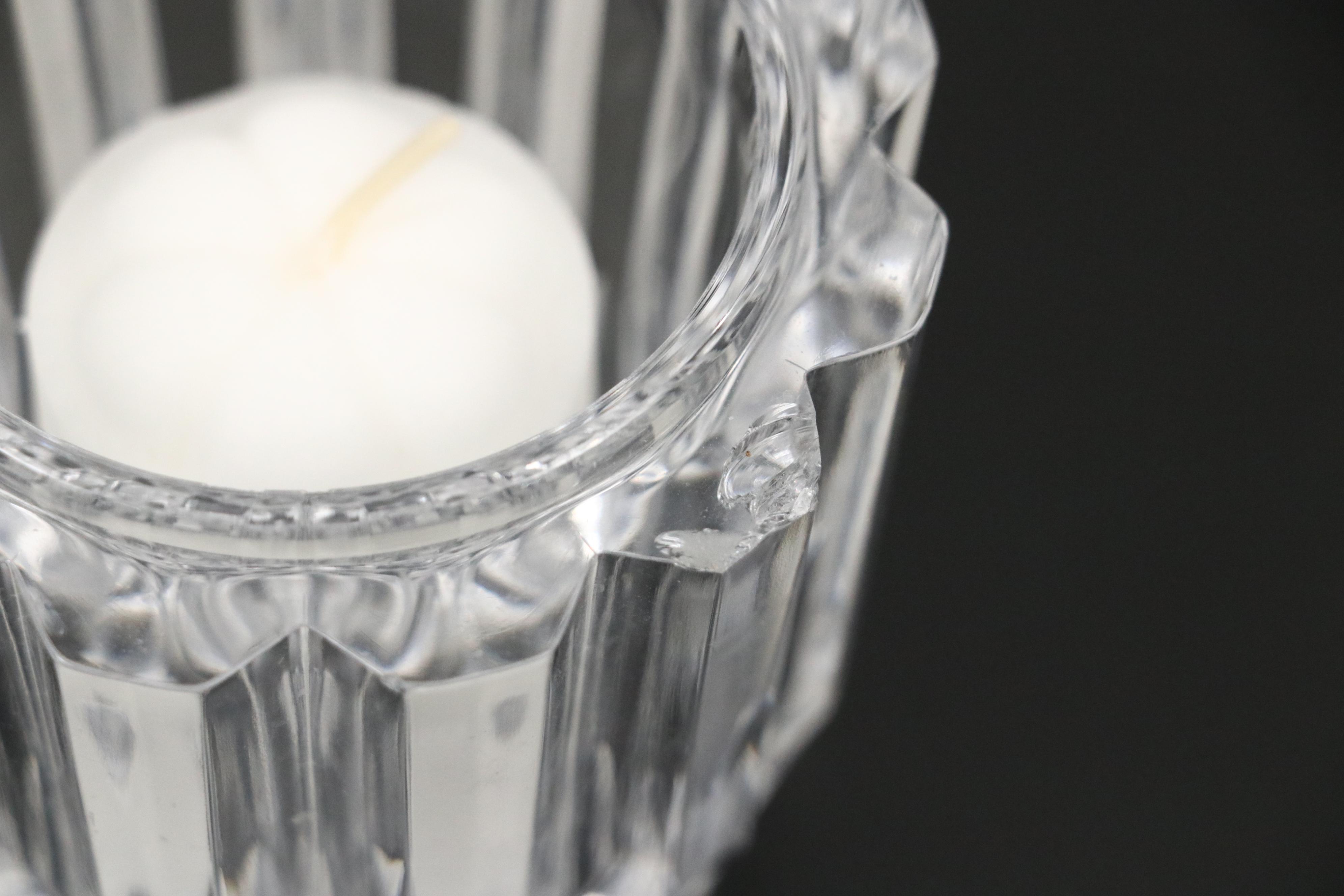 Cristal d'Arques-Durand "Athena" Crystal Vase and Crystal Ashtray, Candle Holder