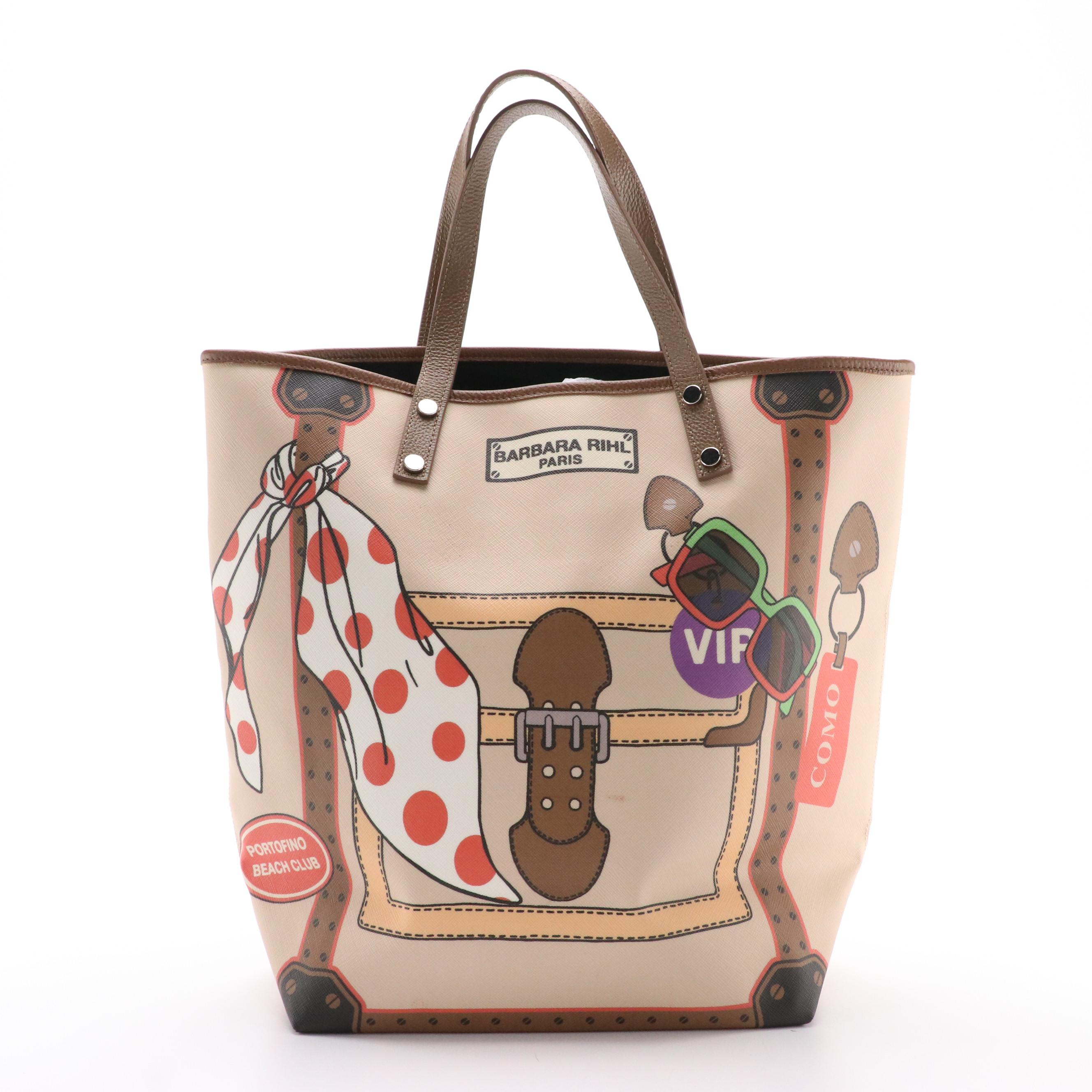 Barbara Rihl Tote in Coated Canvas and Leather