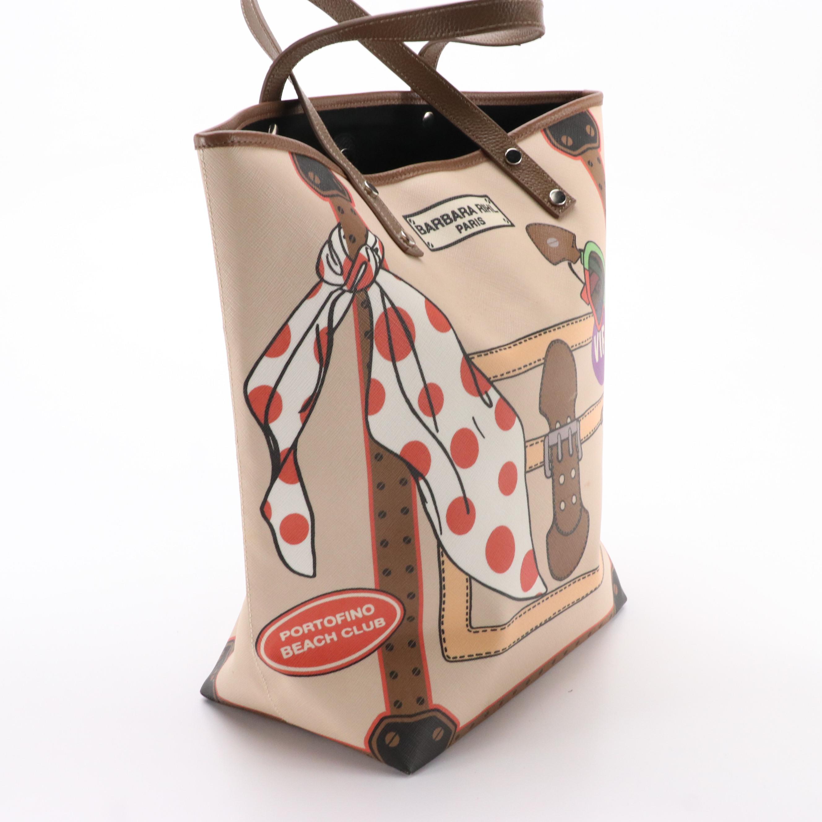 Barbara Rihl Tote in Coated Canvas and Leather