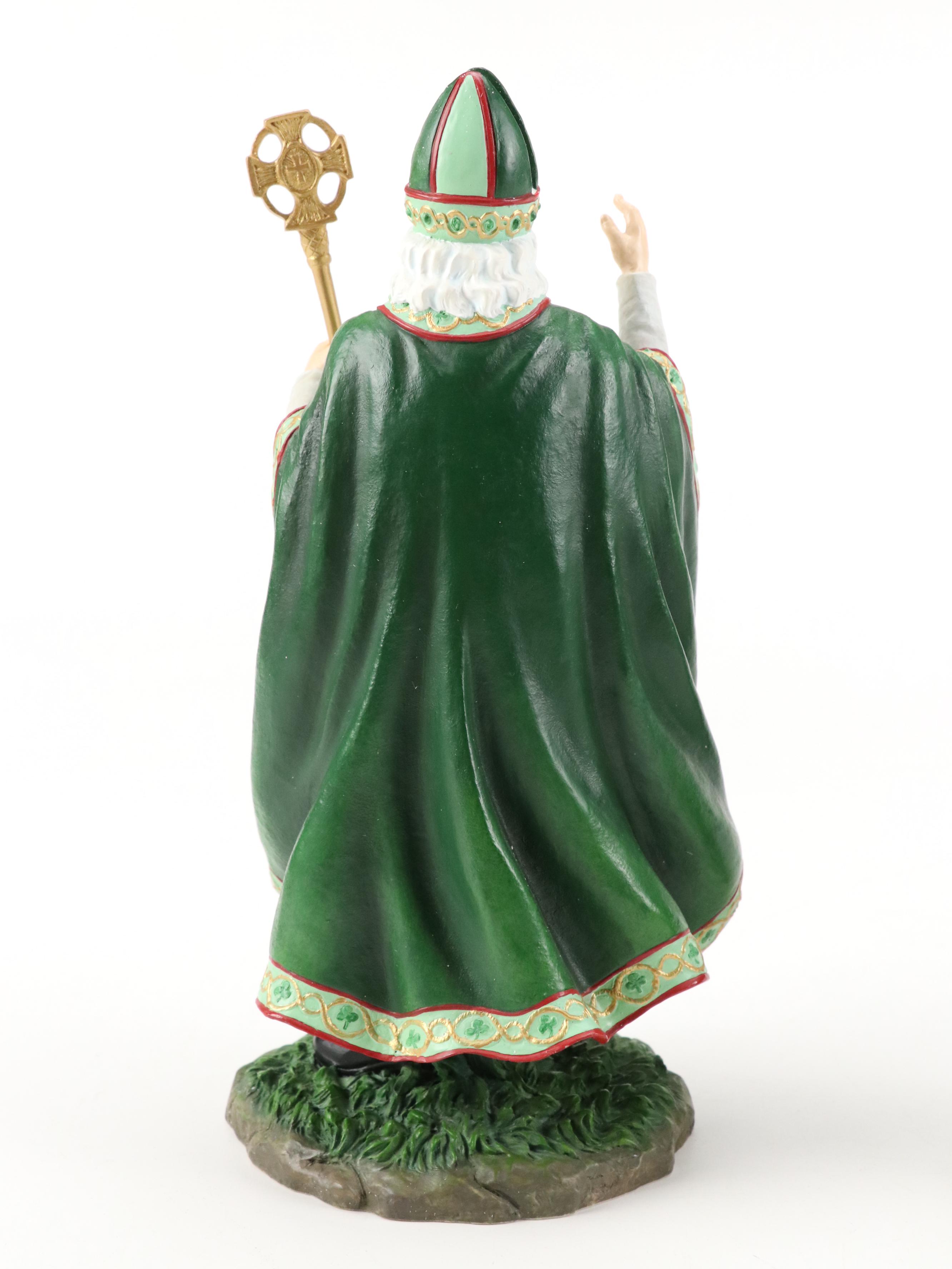 Pipka "St. Patrick of Ireland" and "Irish Christmas Santa" Resin Figurines
