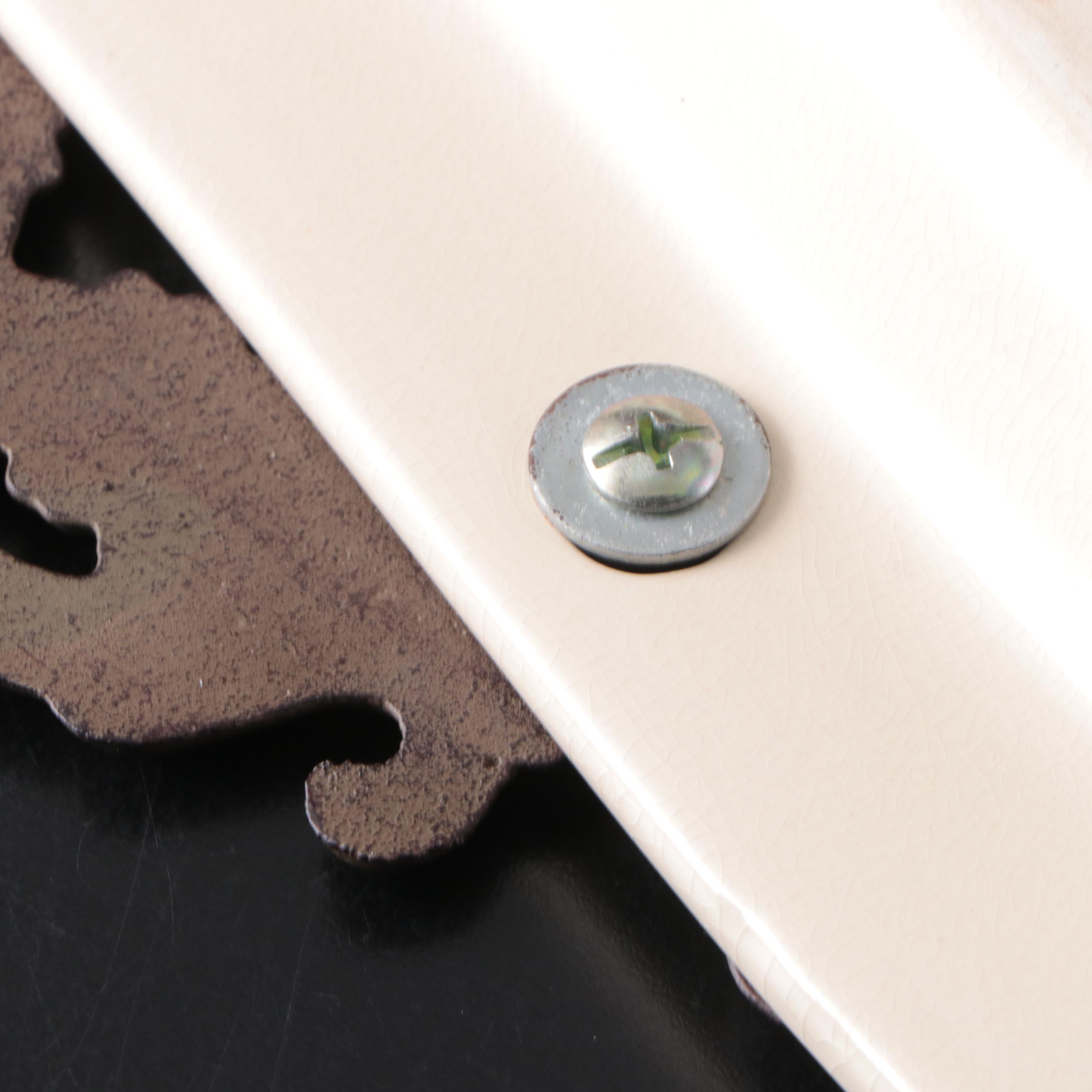 GG Collection "Acanthus" Cream Ceramic Rectangular Tray with Metal Handles