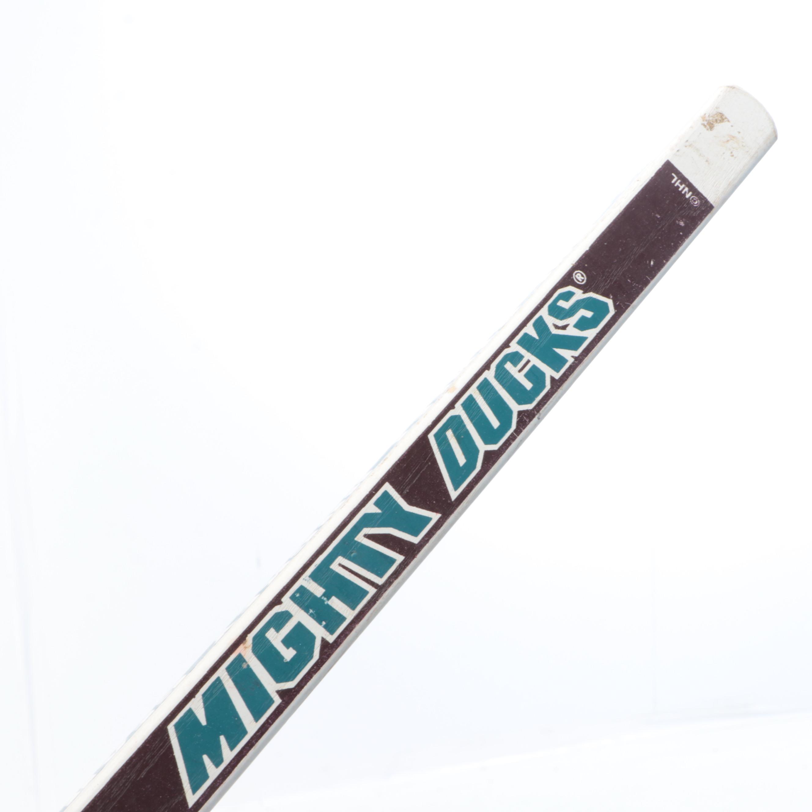 Cincinnati Cyclones and Mighty Ducks Hockey Sticks and Puck with Gretzky Bear