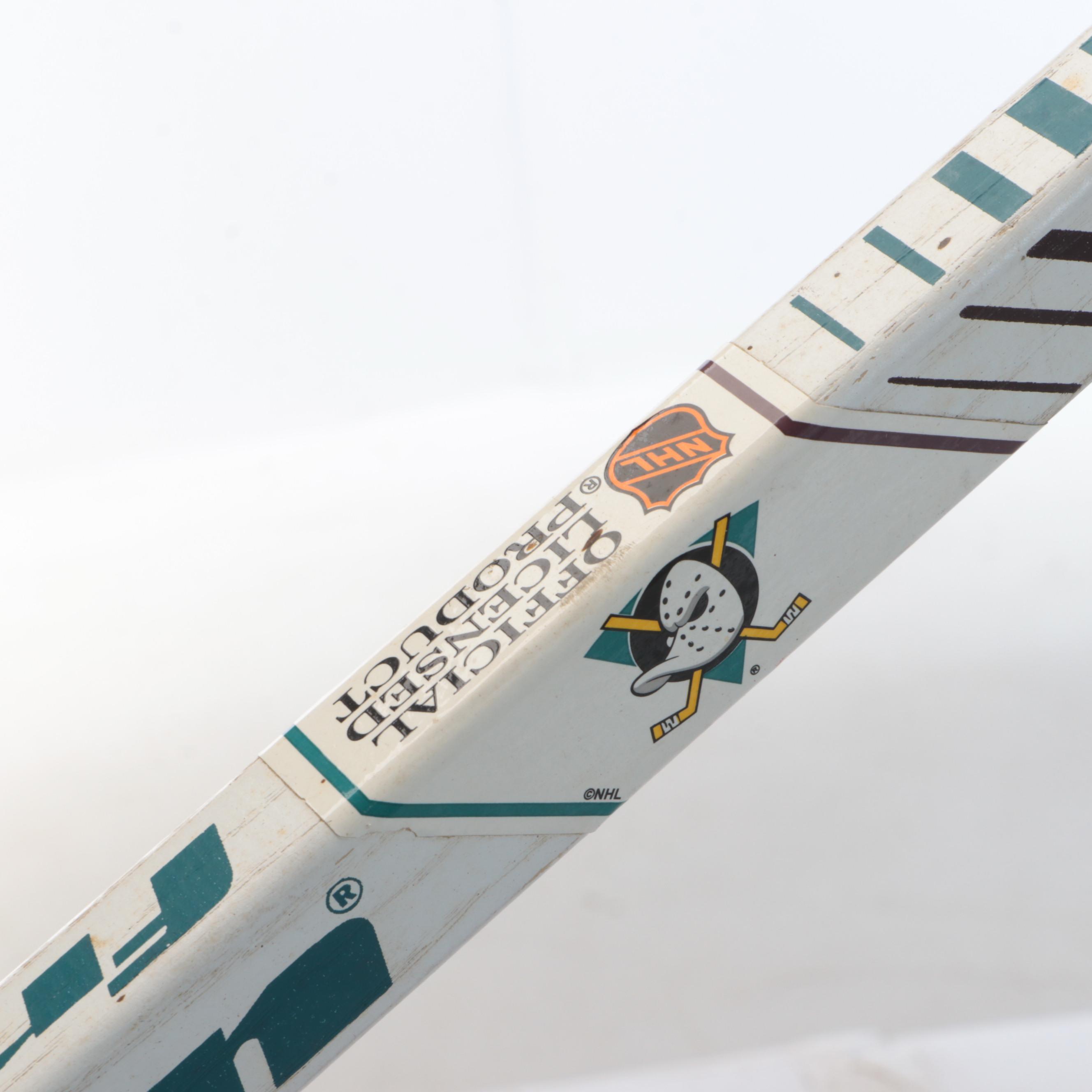 Cincinnati Cyclones and Mighty Ducks Hockey Sticks and Puck with Gretzky Bear