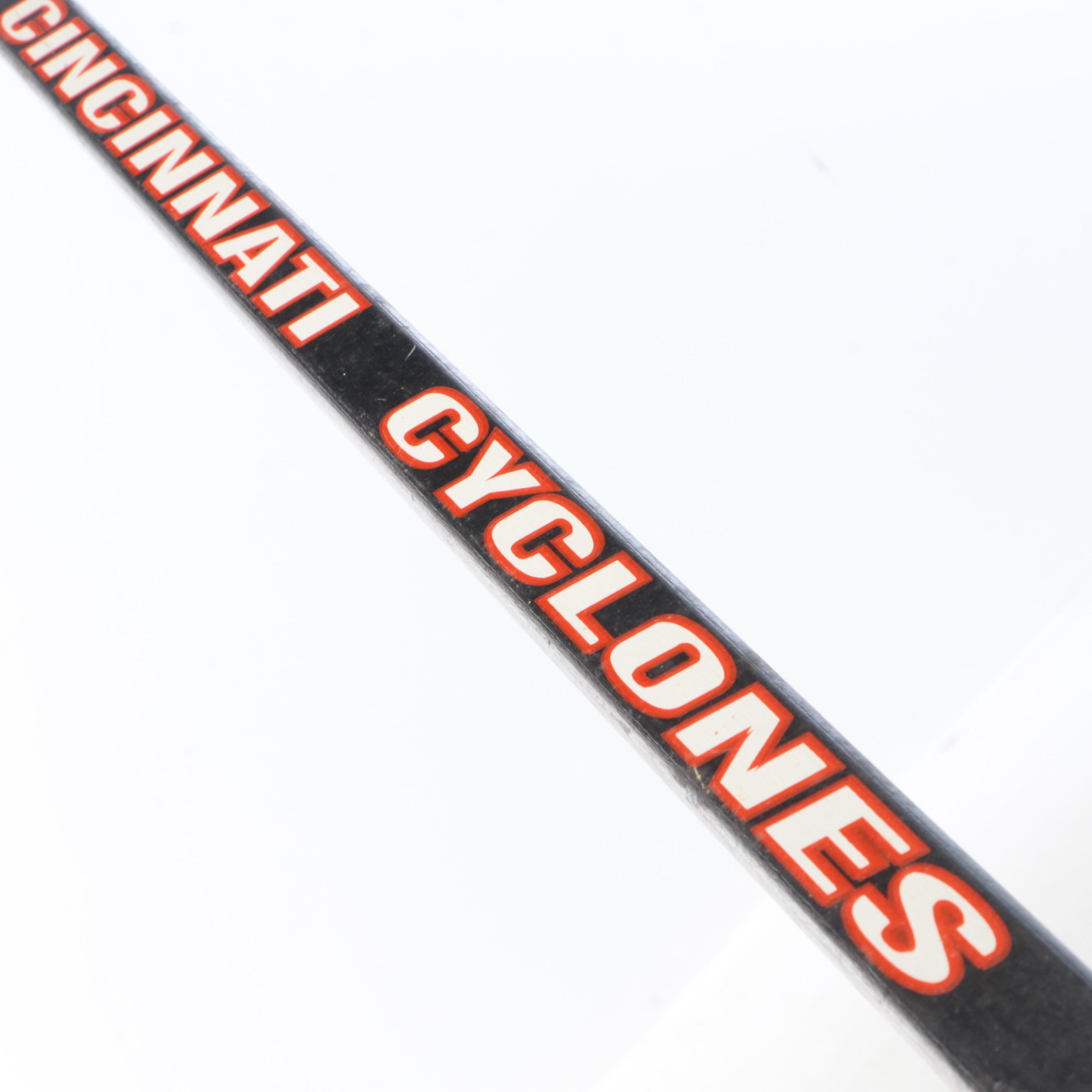 Cincinnati Cyclones and Mighty Ducks Hockey Sticks and Puck with Gretzky Bear