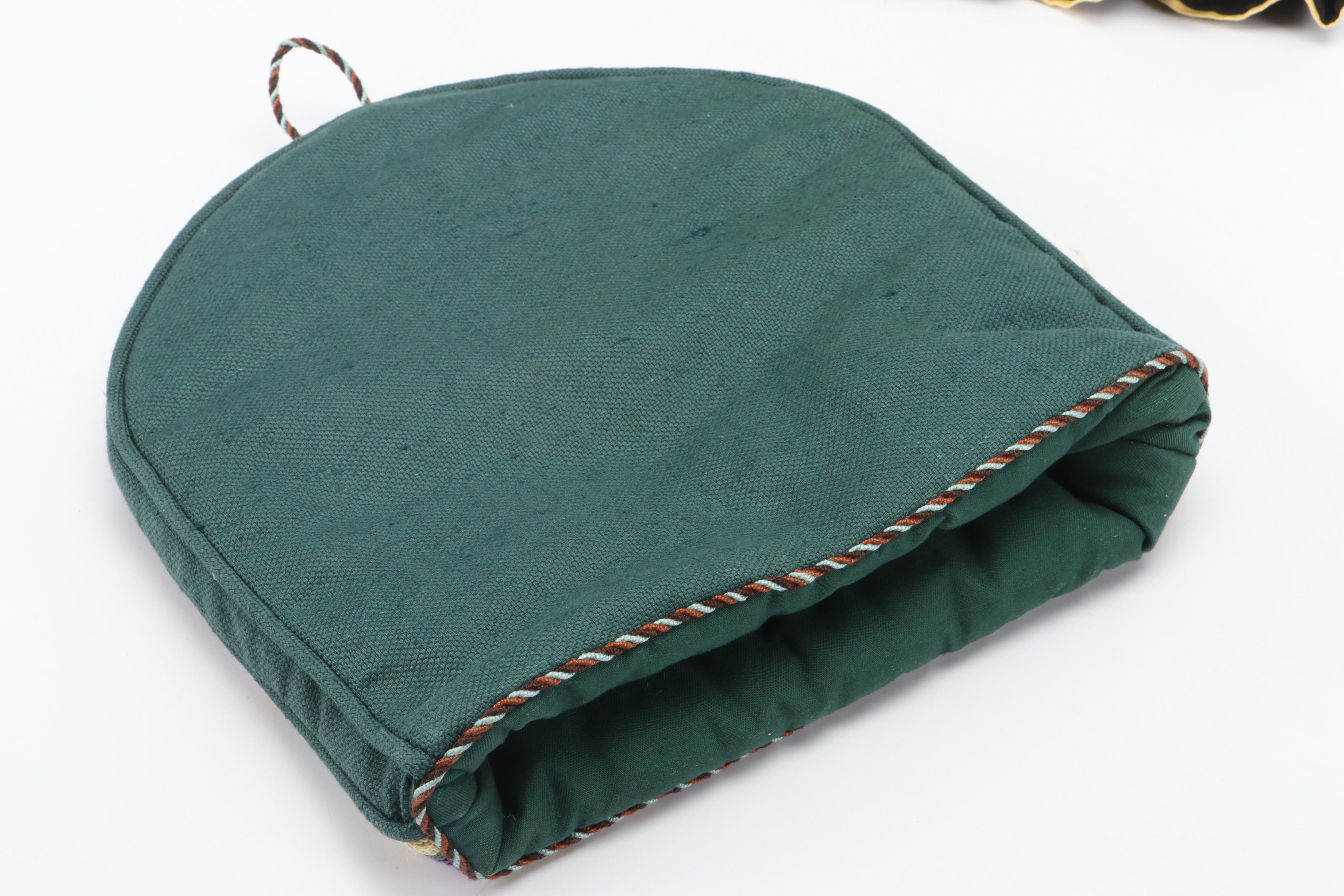 Needlepoint Bee Hive Tea Cozy and Lemon Accent Pillow