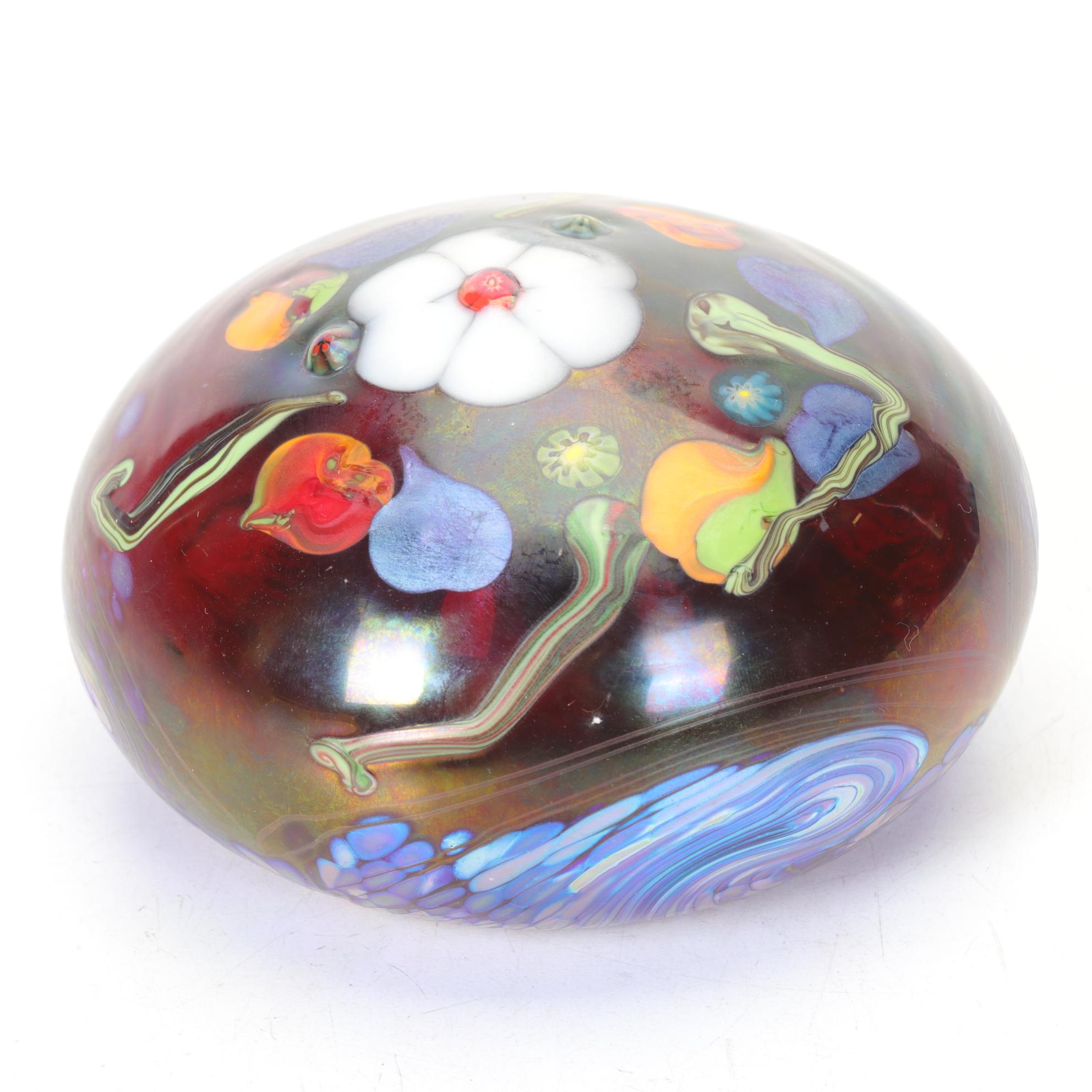 Tom Michael Odyssey Studio Art Glass Paperweight, 2013