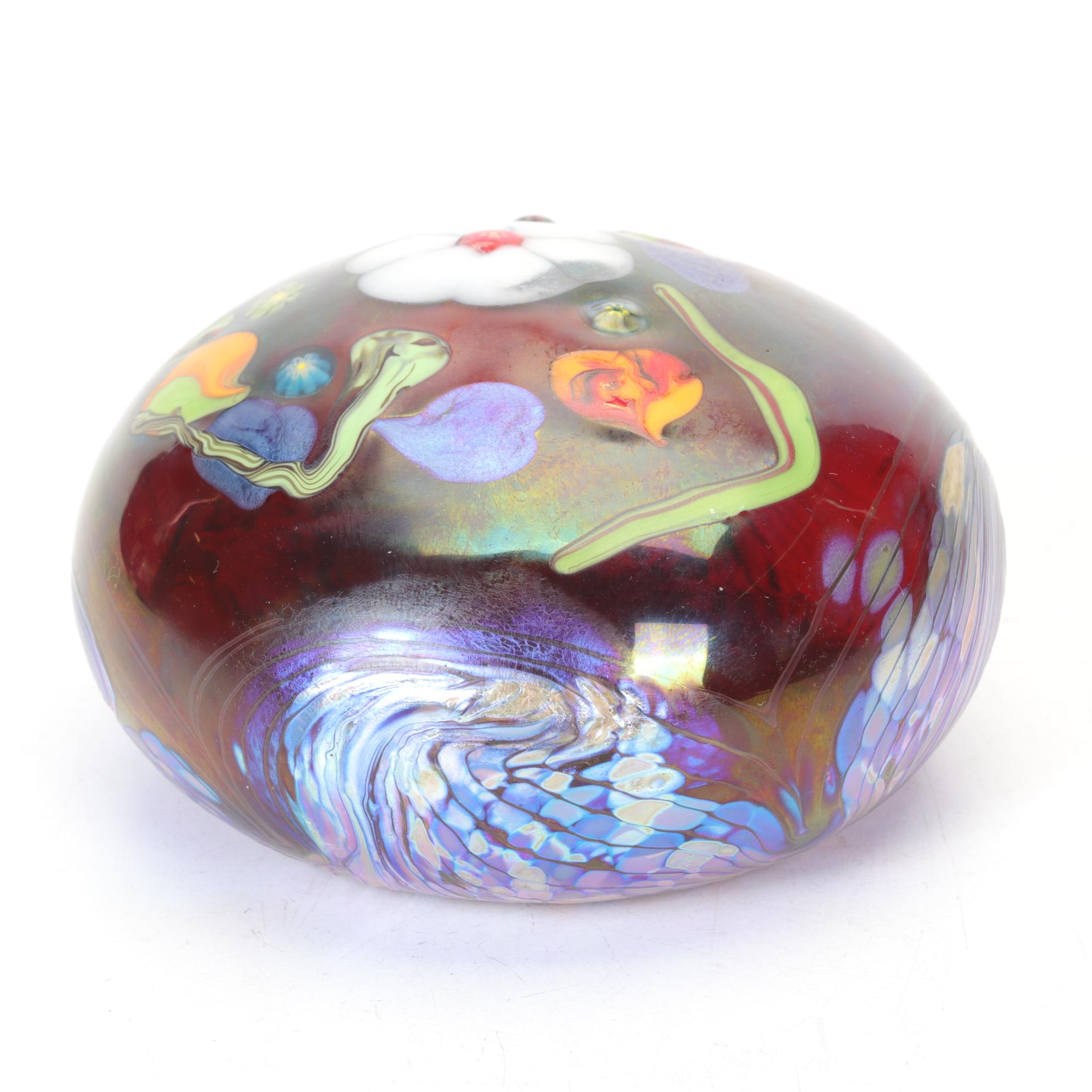 Tom Michael Odyssey Studio Art Glass Paperweight, 2013