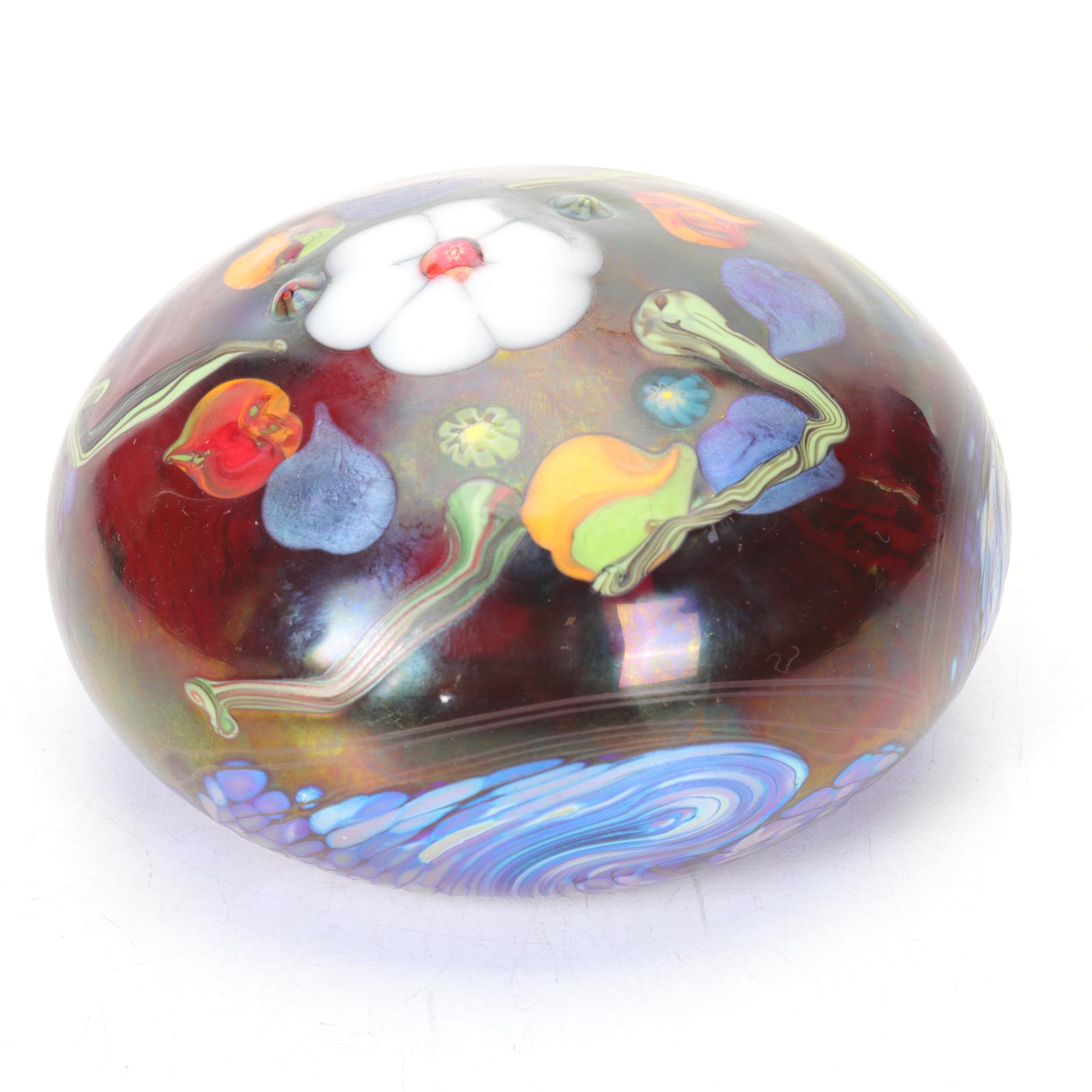 Tom Michael Odyssey Studio Art Glass Paperweight, 2013