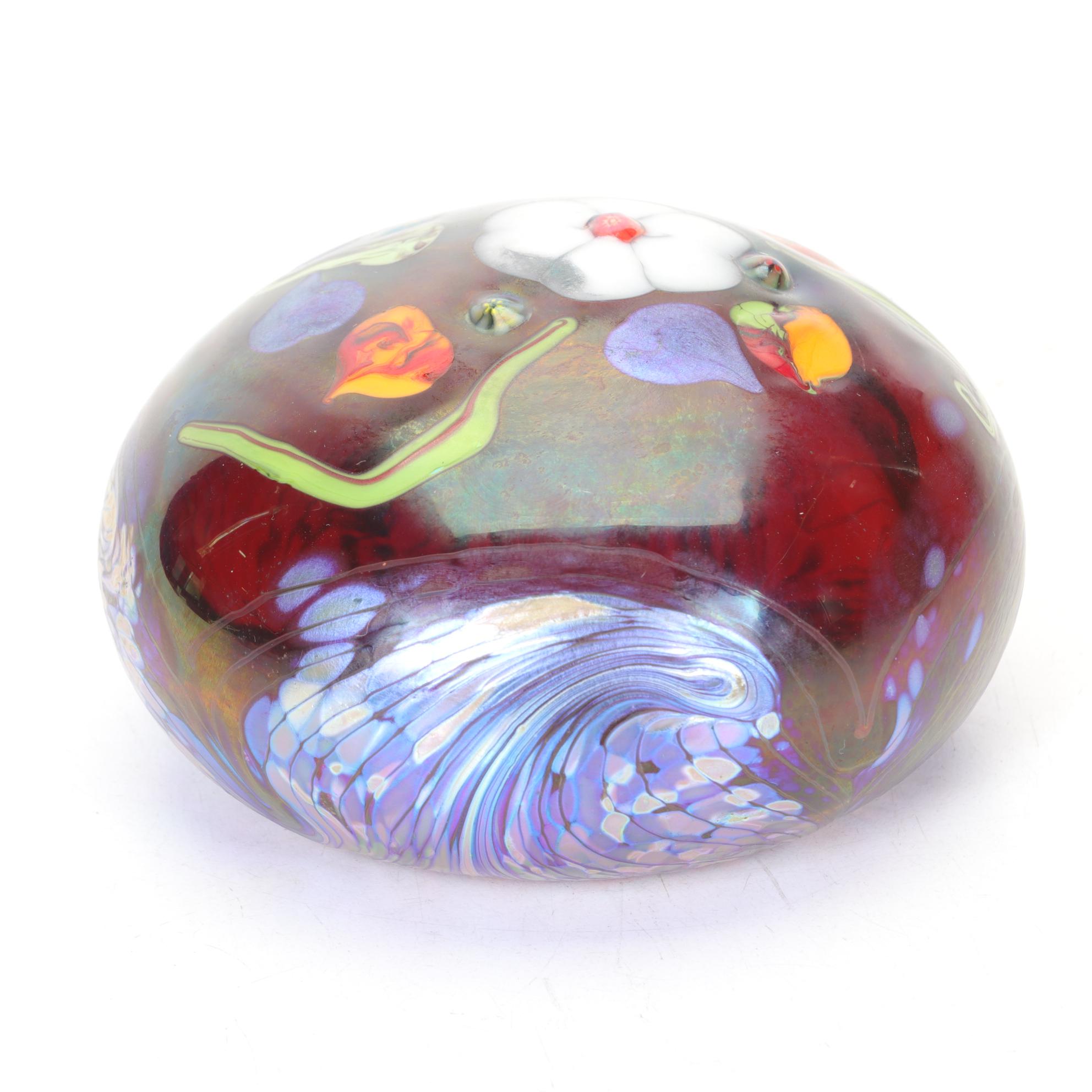 Tom Michael Odyssey Studio Art Glass Paperweight, 2013