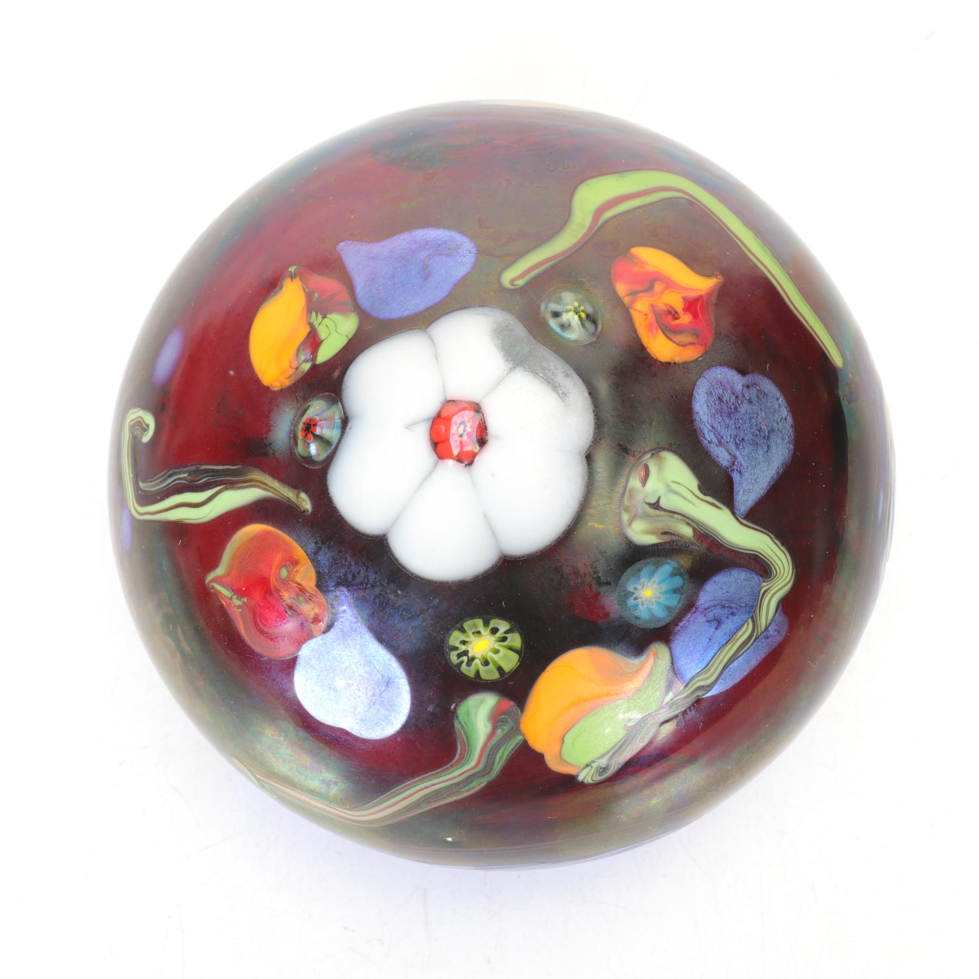 Tom Michael Odyssey Studio Art Glass Paperweight, 2013