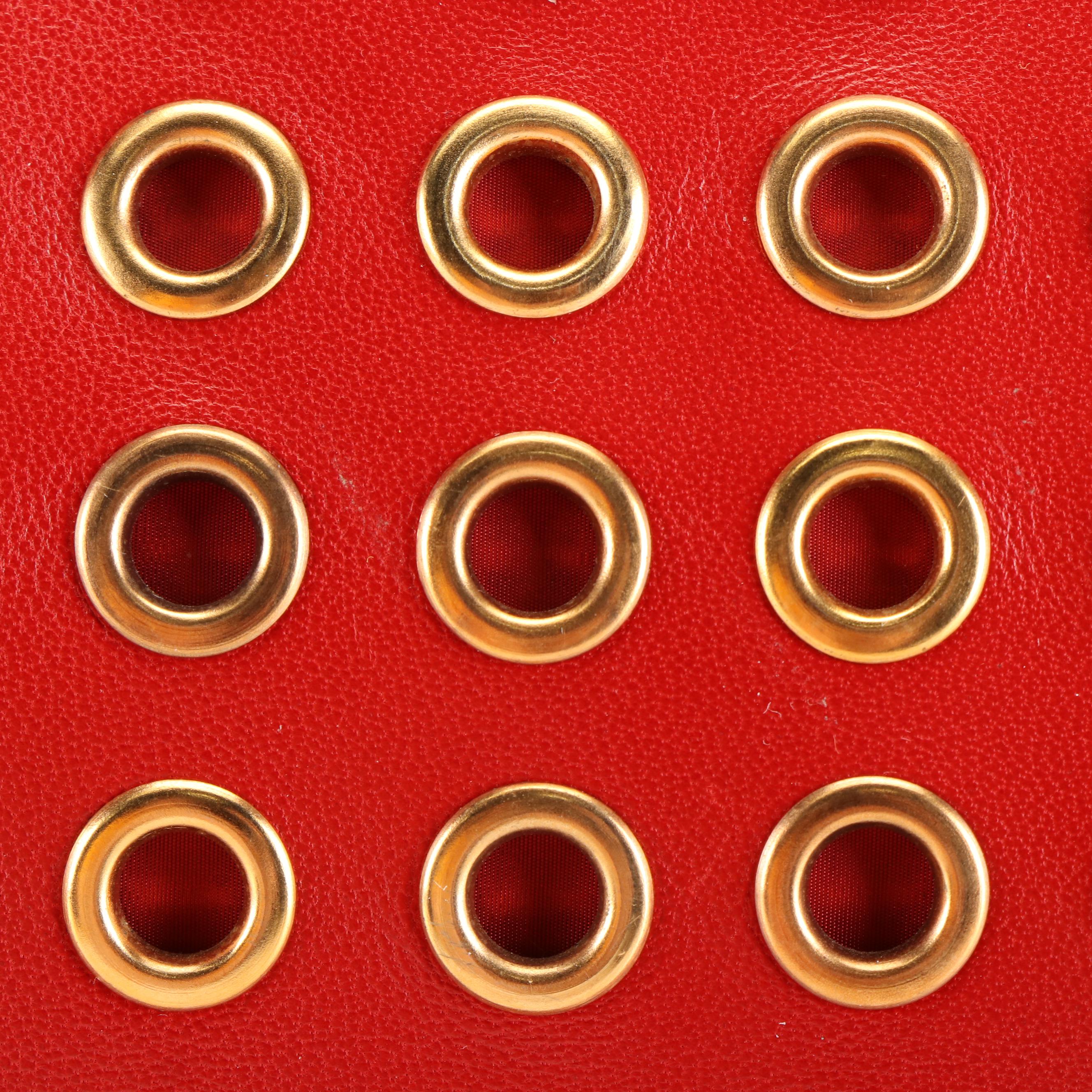 Prada Grommet Bauletto Bag in Red Nappa Leather