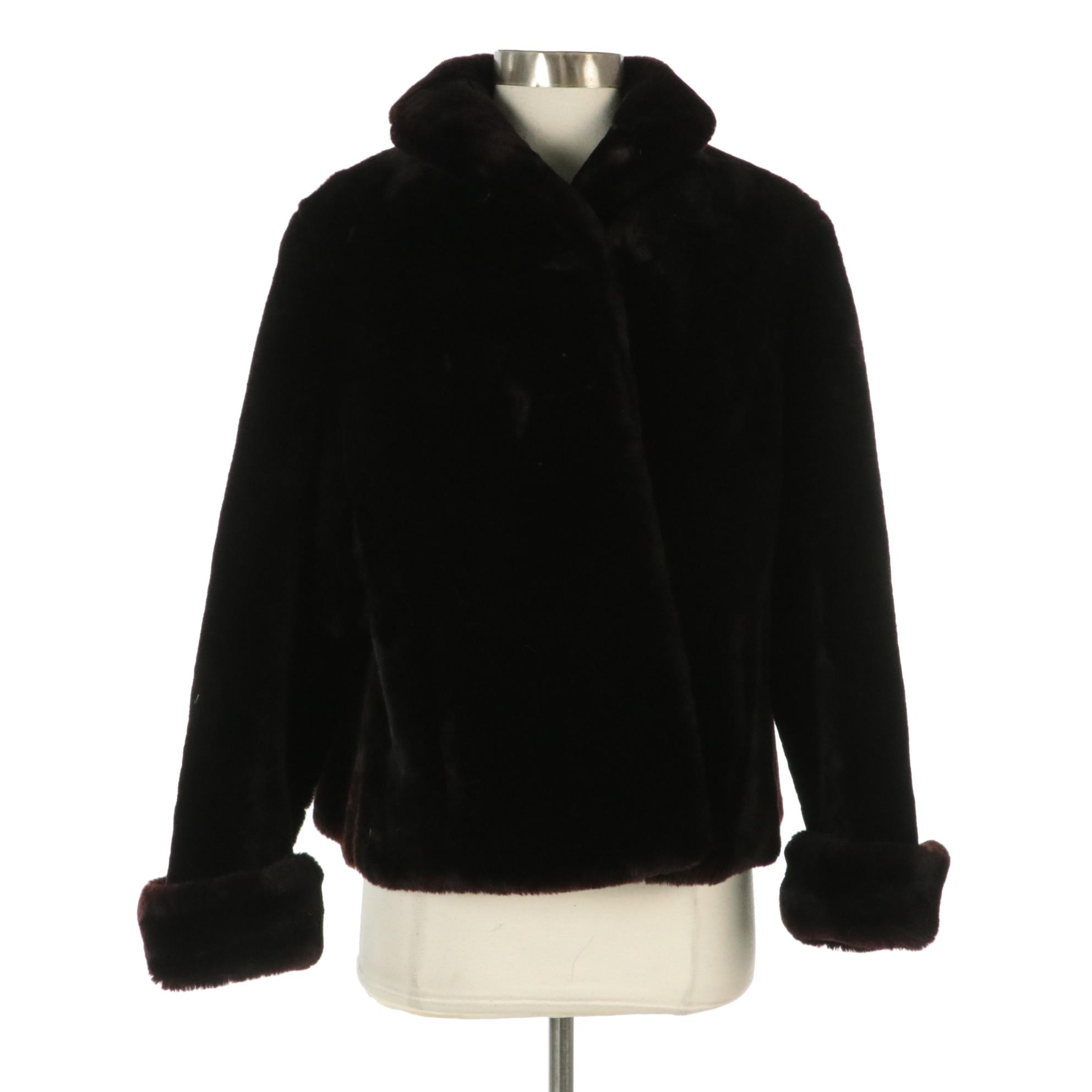 Dyed Mouton Fur Box Jacket, Mid-20th Century