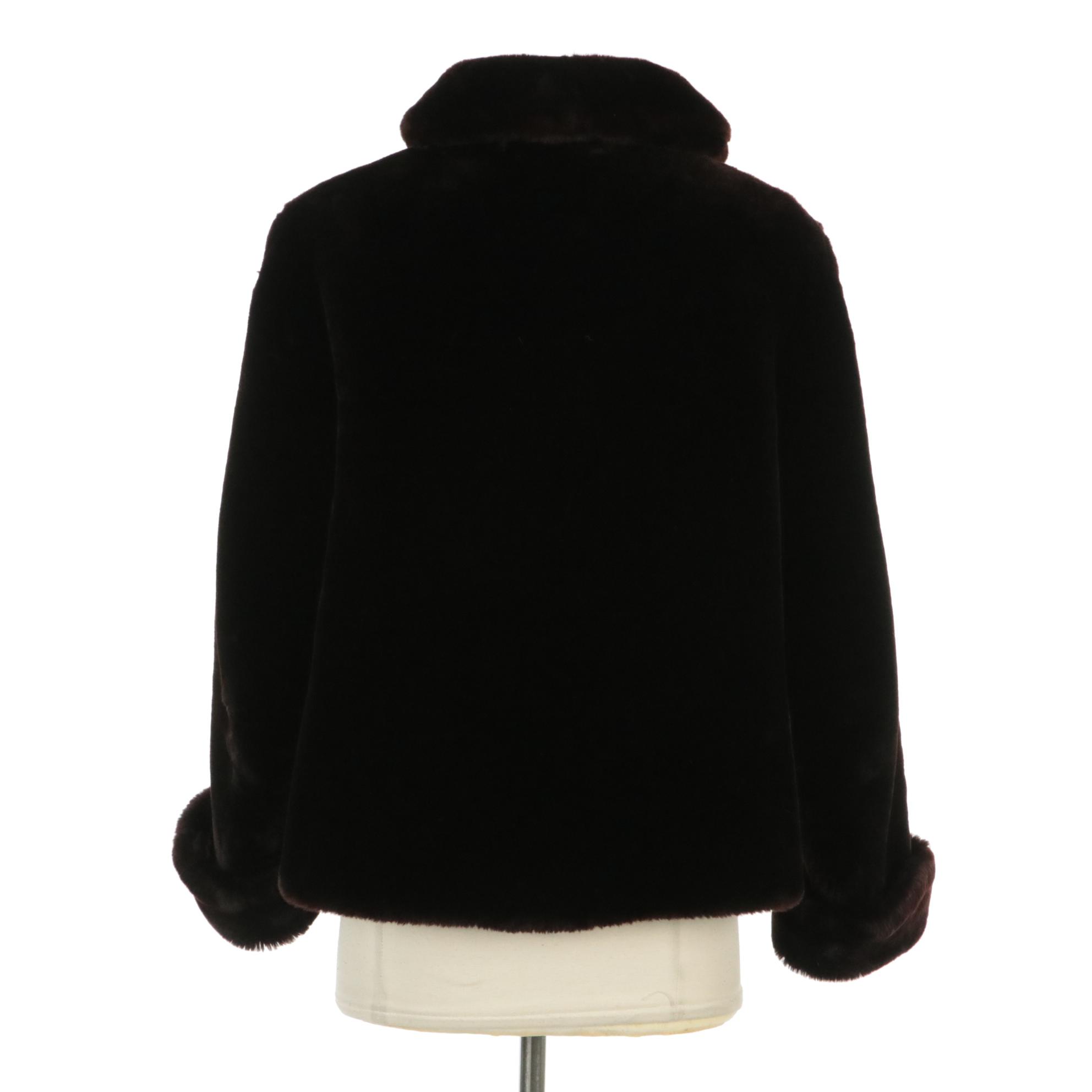 Dyed Mouton Fur Box Jacket, Mid-20th Century