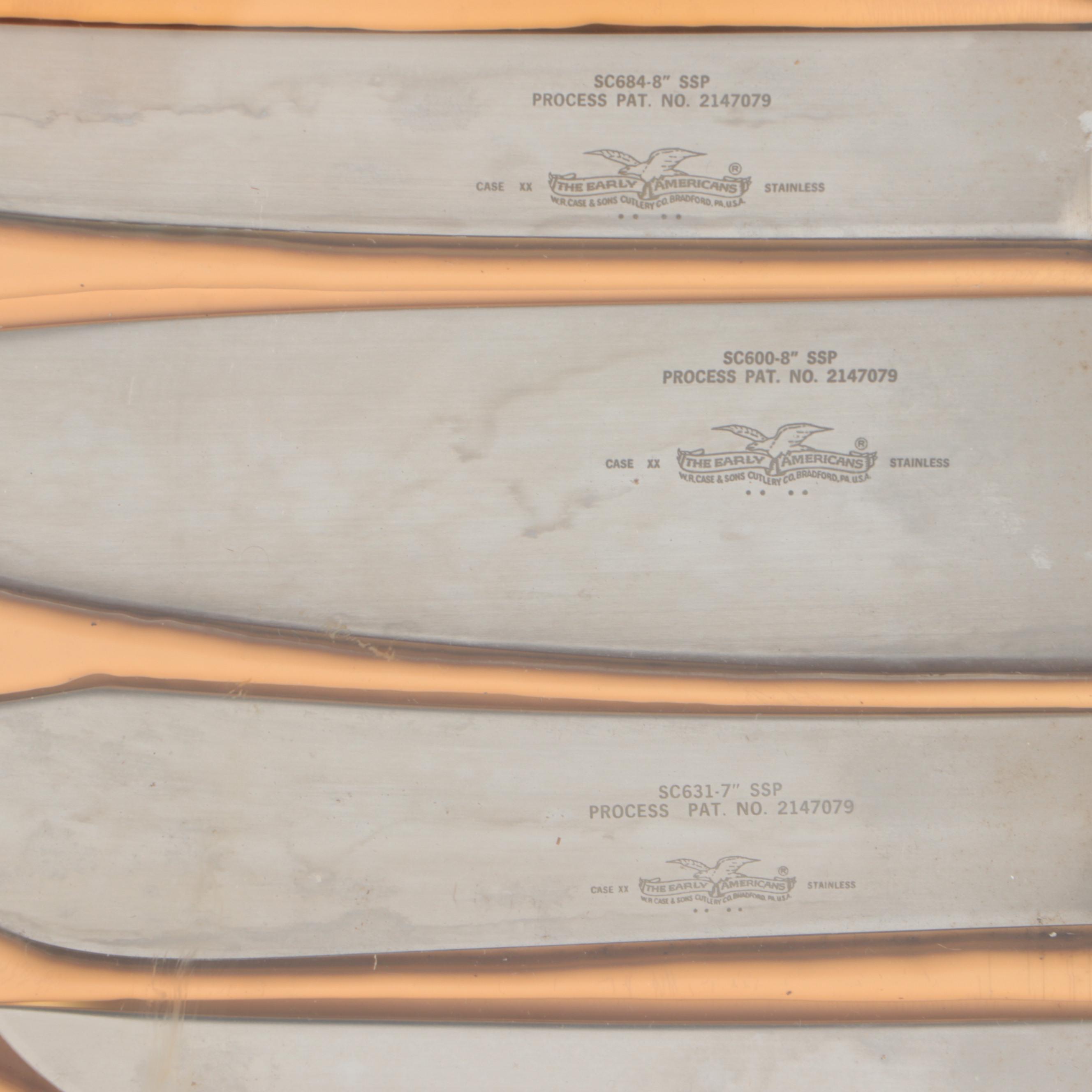 Case Kitchen Knife Set with Sharpening Steel and Whetstones in Display Case