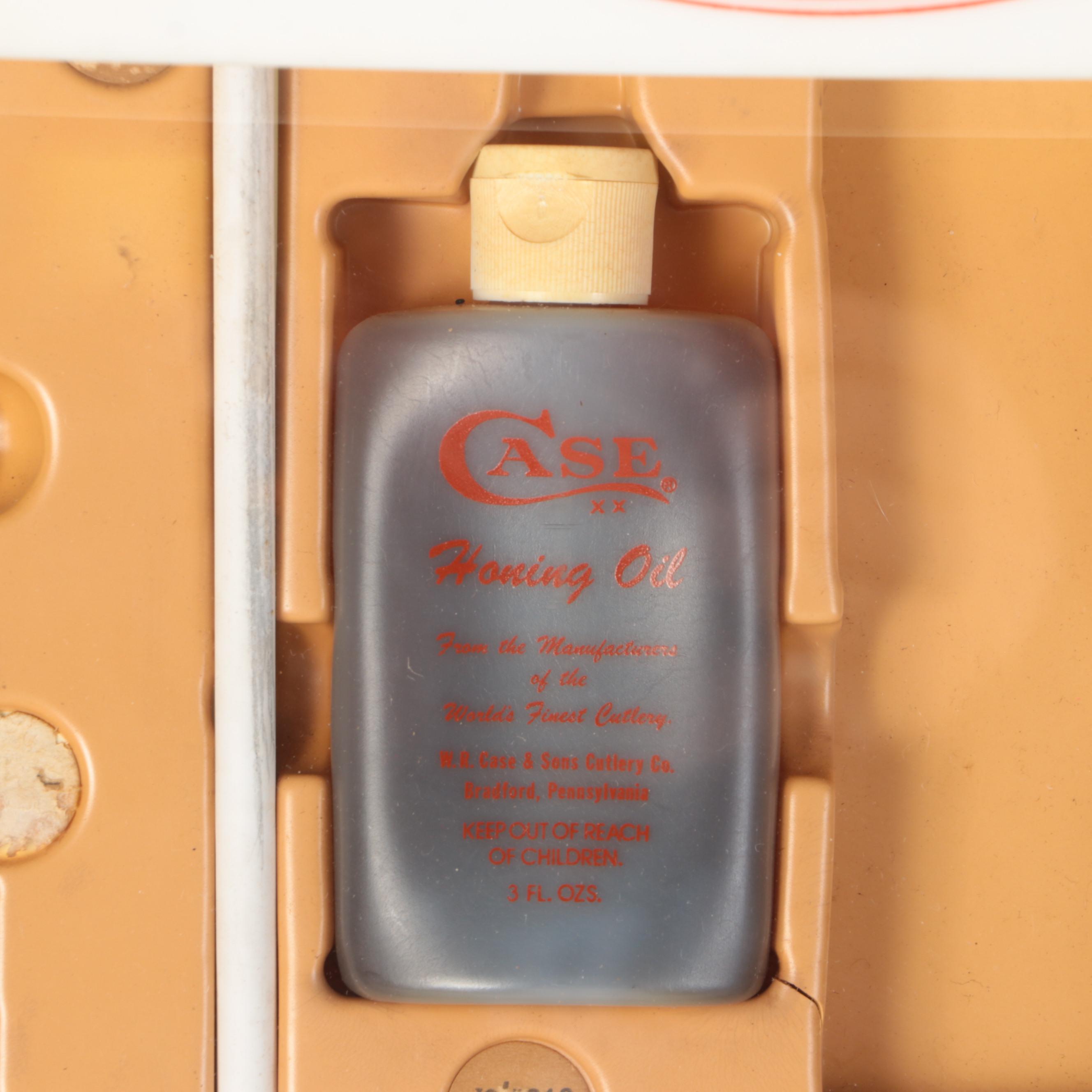 Case Kitchen Knife Set with Sharpening Steel and Whetstones in Display Case