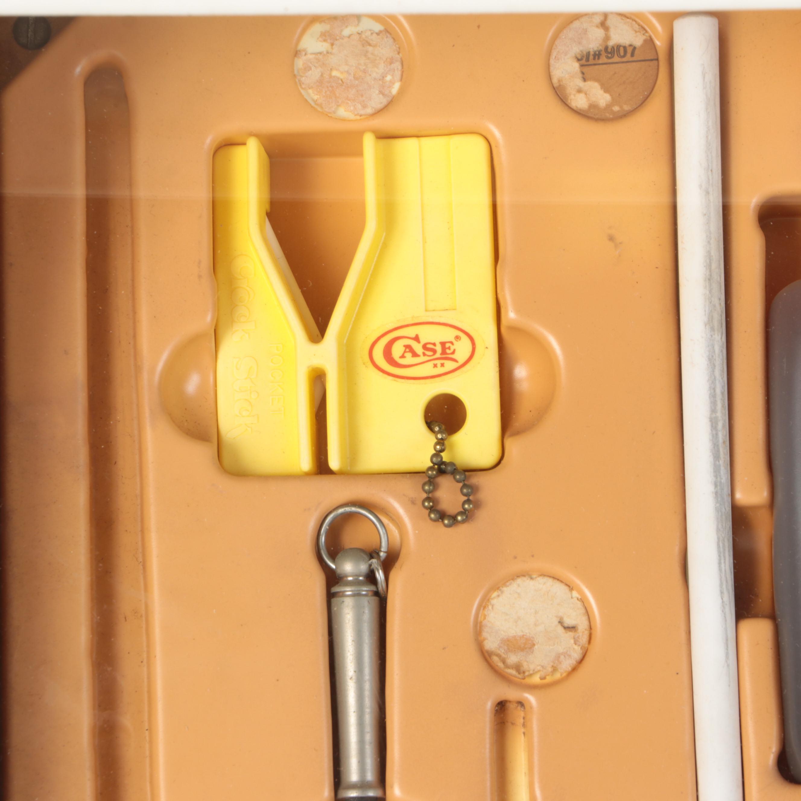 Case Kitchen Knife Set with Sharpening Steel and Whetstones in Display Case