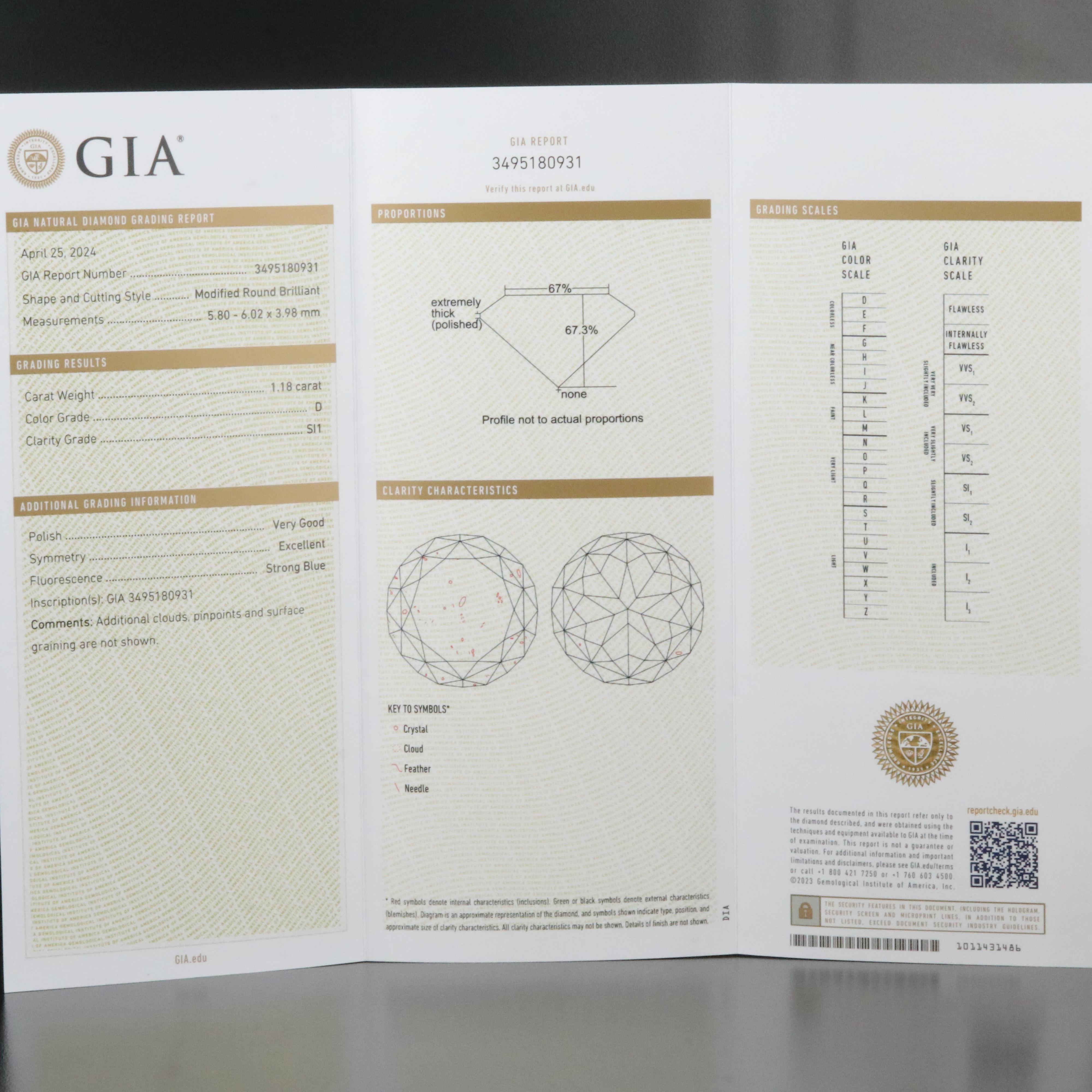 Loose 1.18 CT Diamond with GIA Report