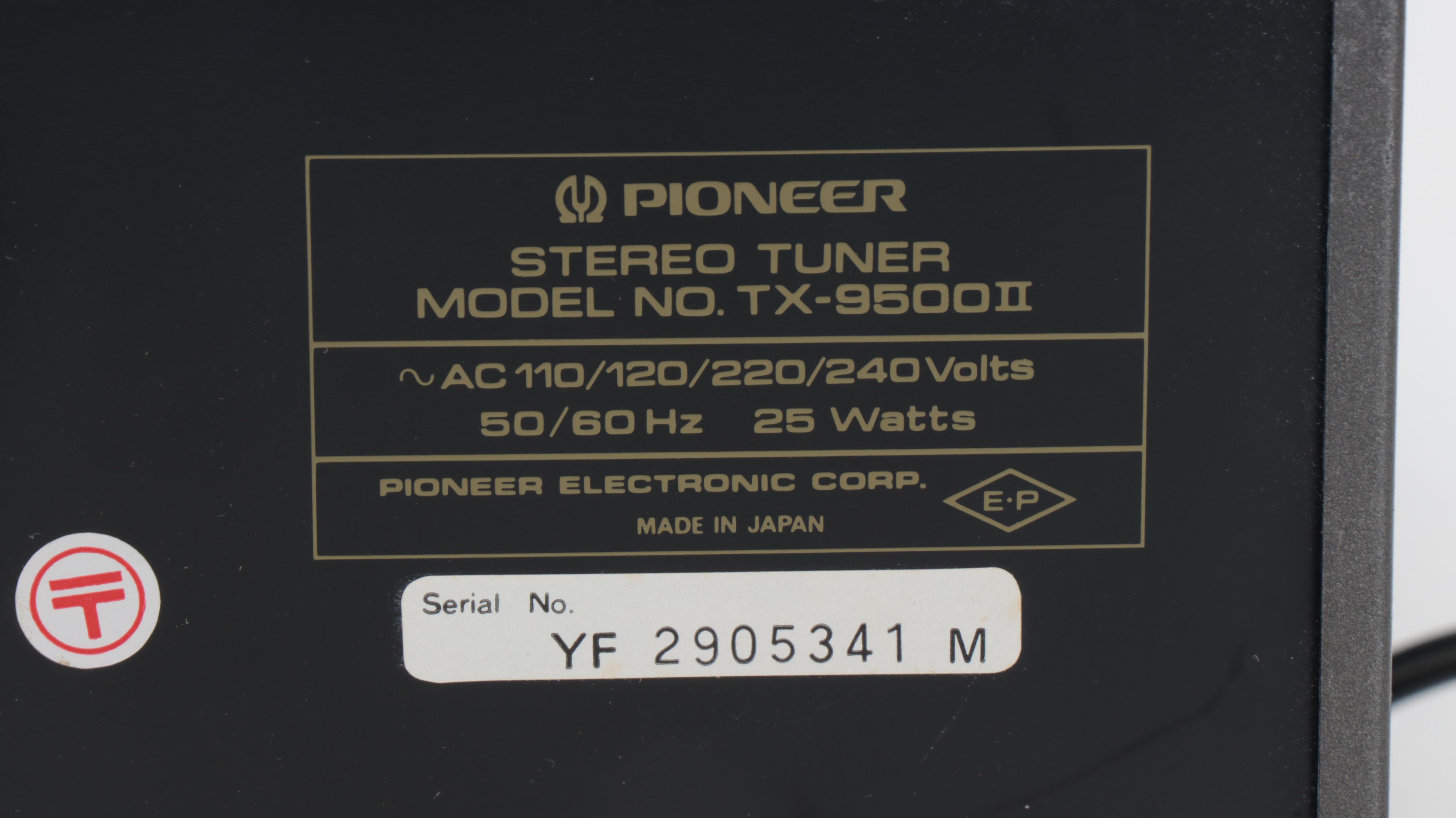 Pioneer TX-9500 II Stereo Tuner, circa 1977