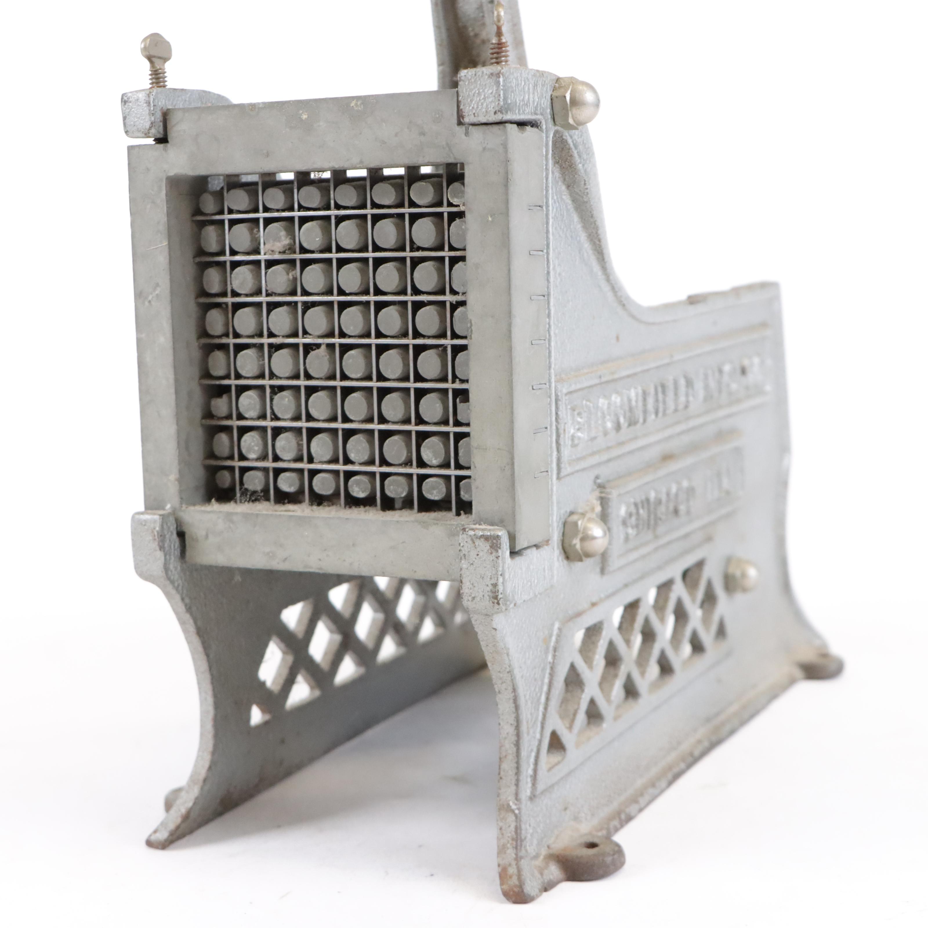 Bloomfield MFG. Co Cast Iron French Fry Cutter, Early 20th Century