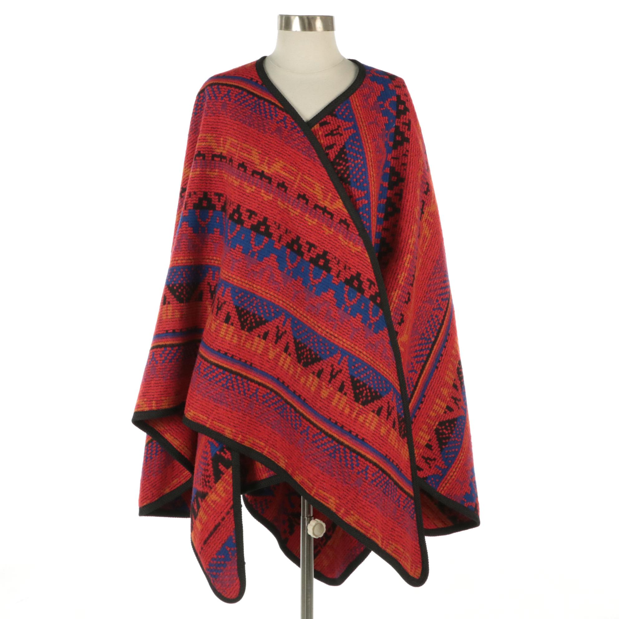 Rafael Sanchez Multicolored Poncho Shawl