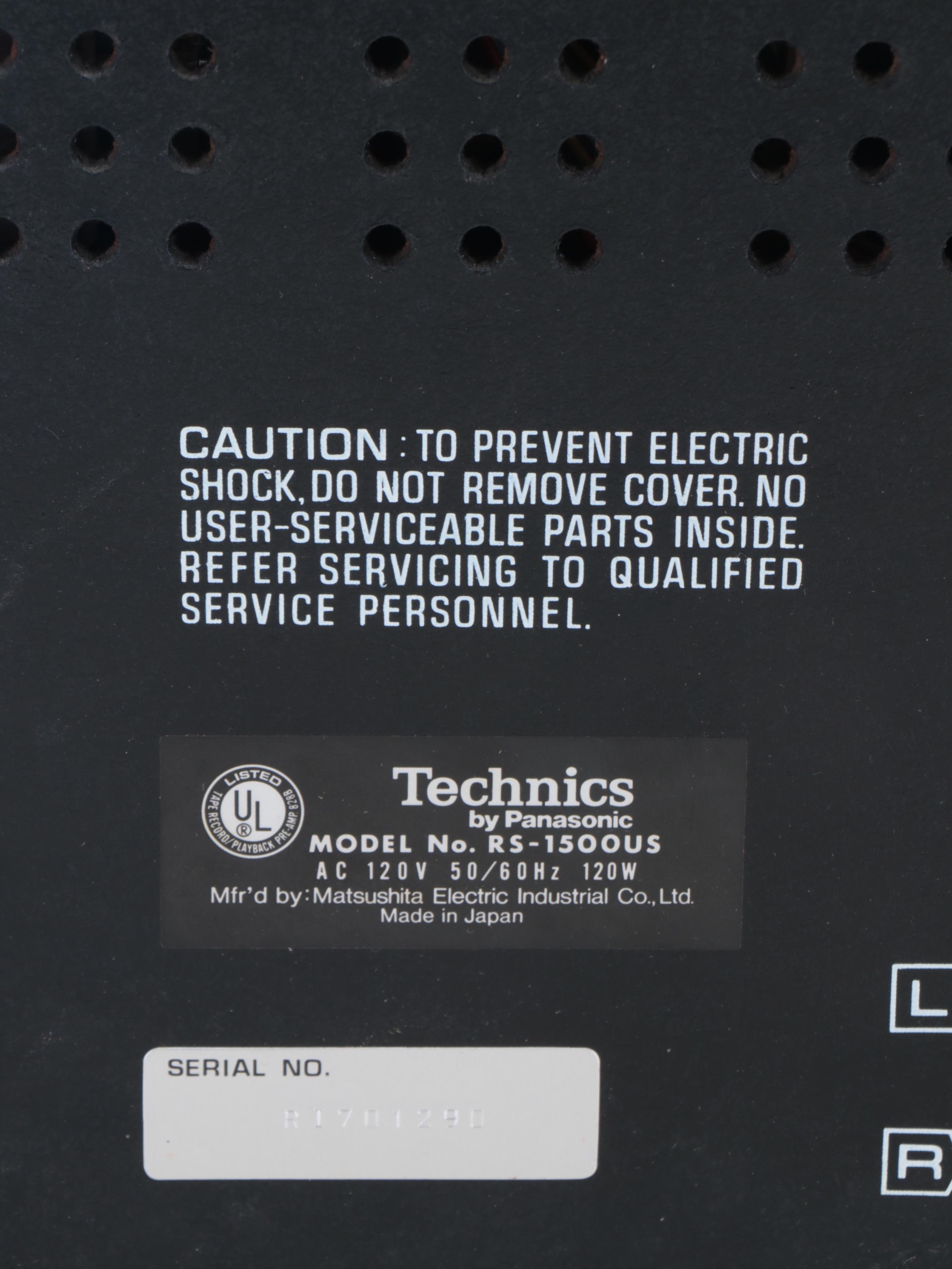 Technics RS-1500US Reel to Reel Tape Recorder