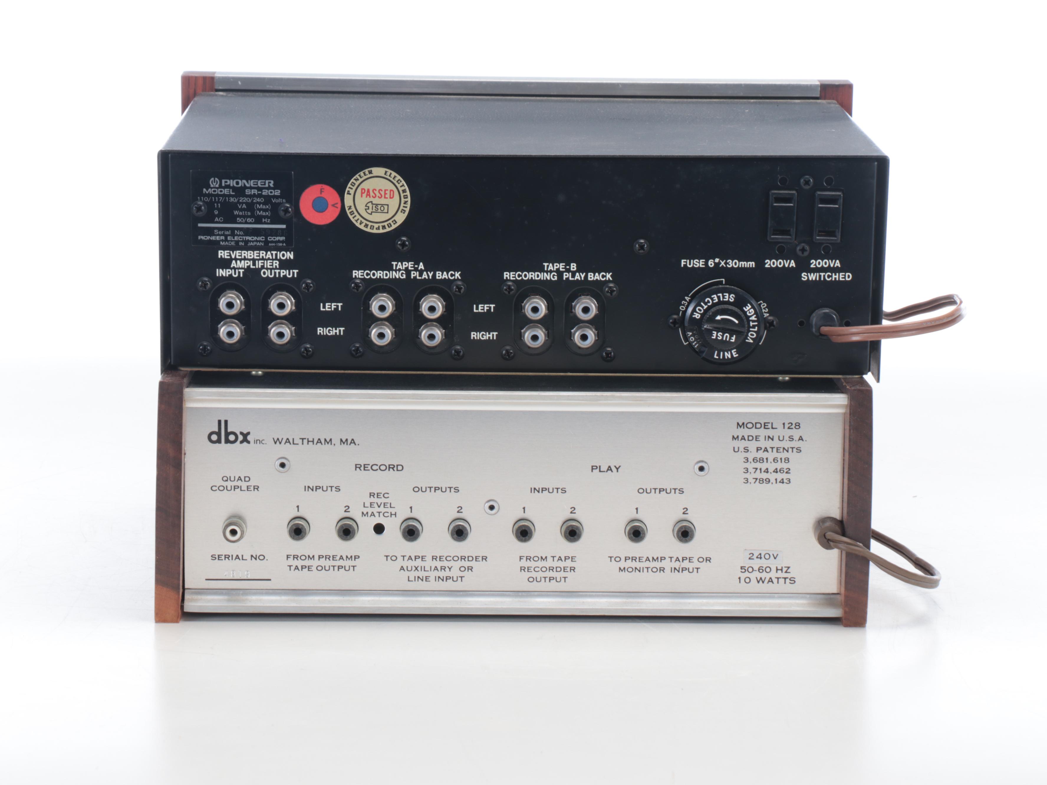 Pioneer SR-202 Reverberation Amplifier and DBX II Model 128 Range Enhancer