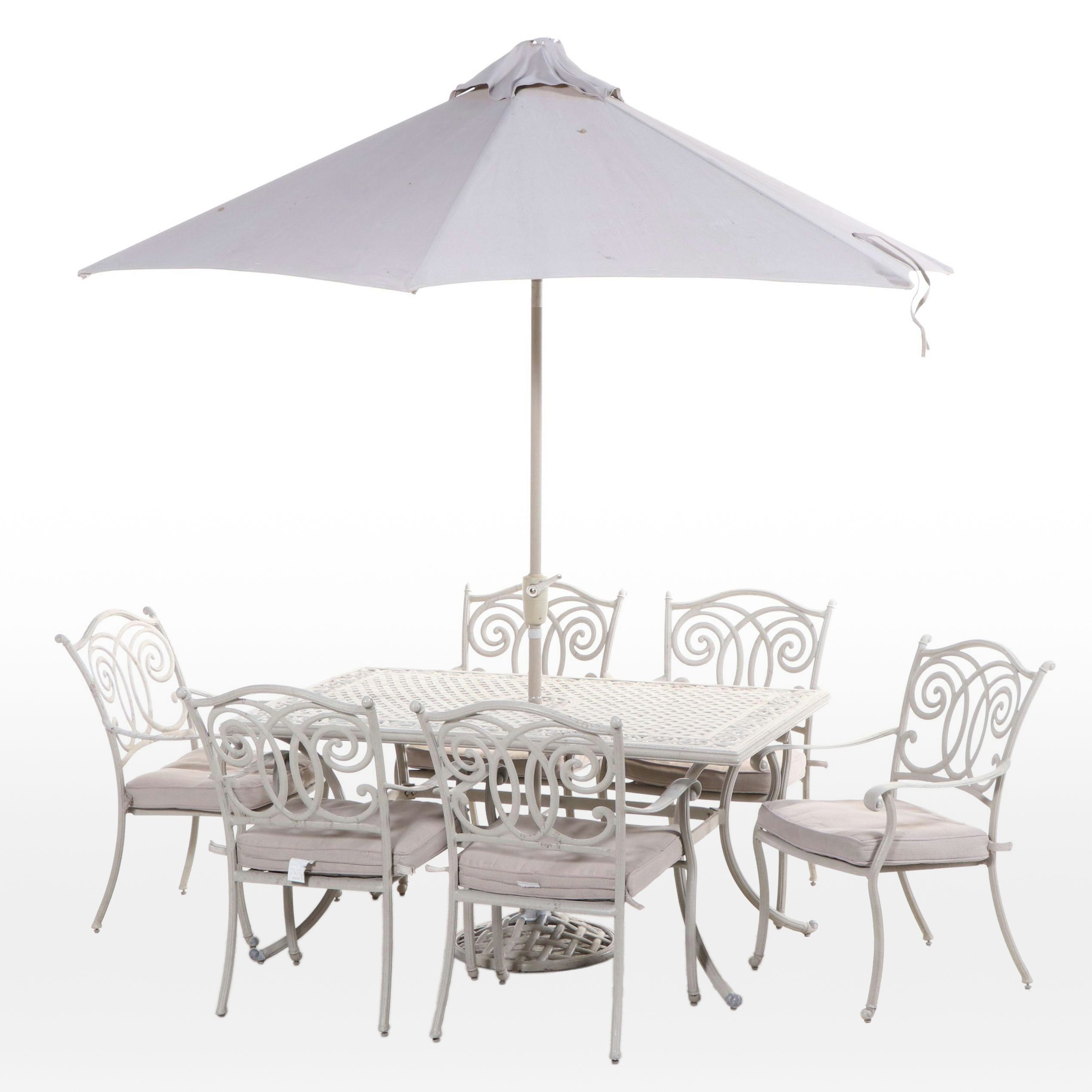 Eight-Piece Garden Treasures Classics Powder-Coated Aluminum Patio Dining Set