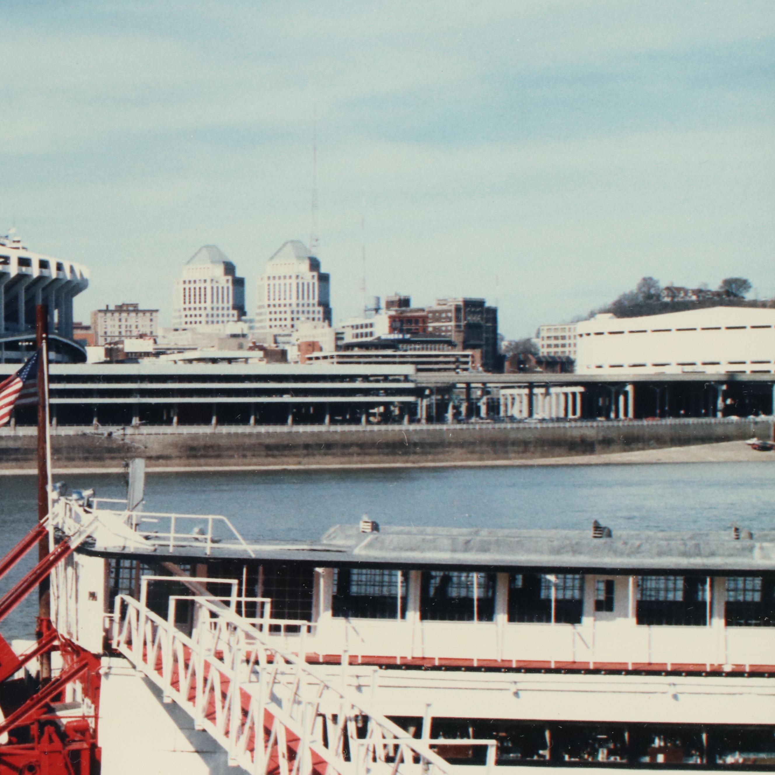 W. F. Schildman Color Photograph of Cincinnati Riverfront Stadium and Ohio River