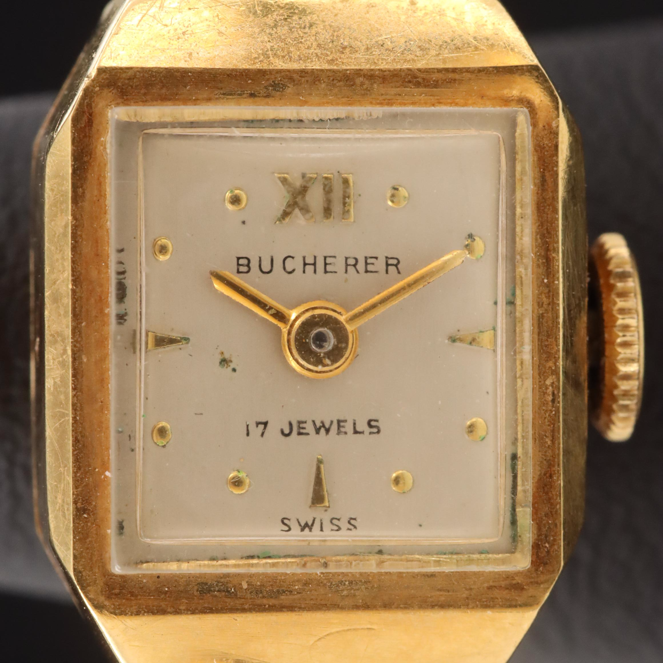 Bucherer 18K Vintage Stem Wind Ring Watch