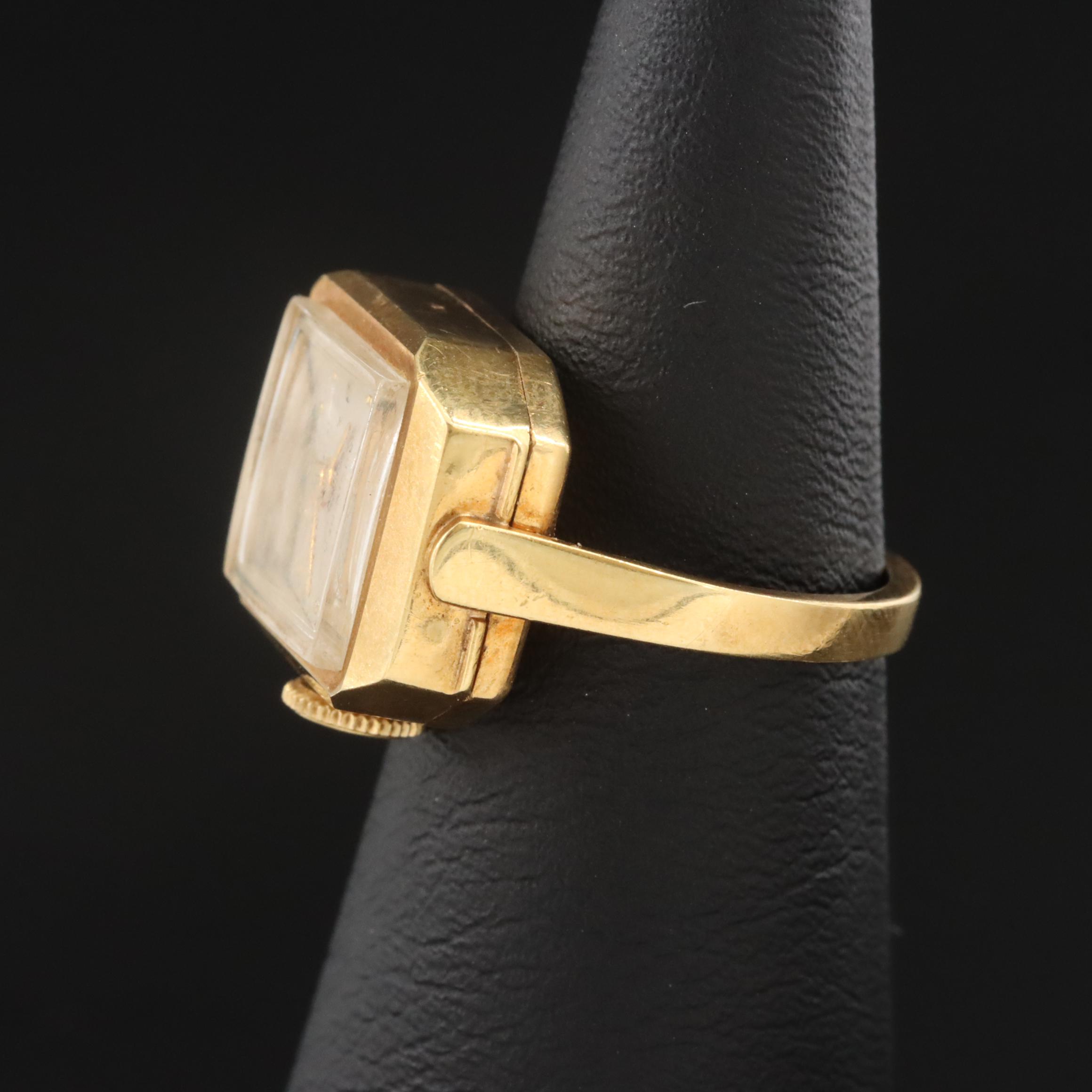 Bucherer 18K Vintage Stem Wind Ring Watch