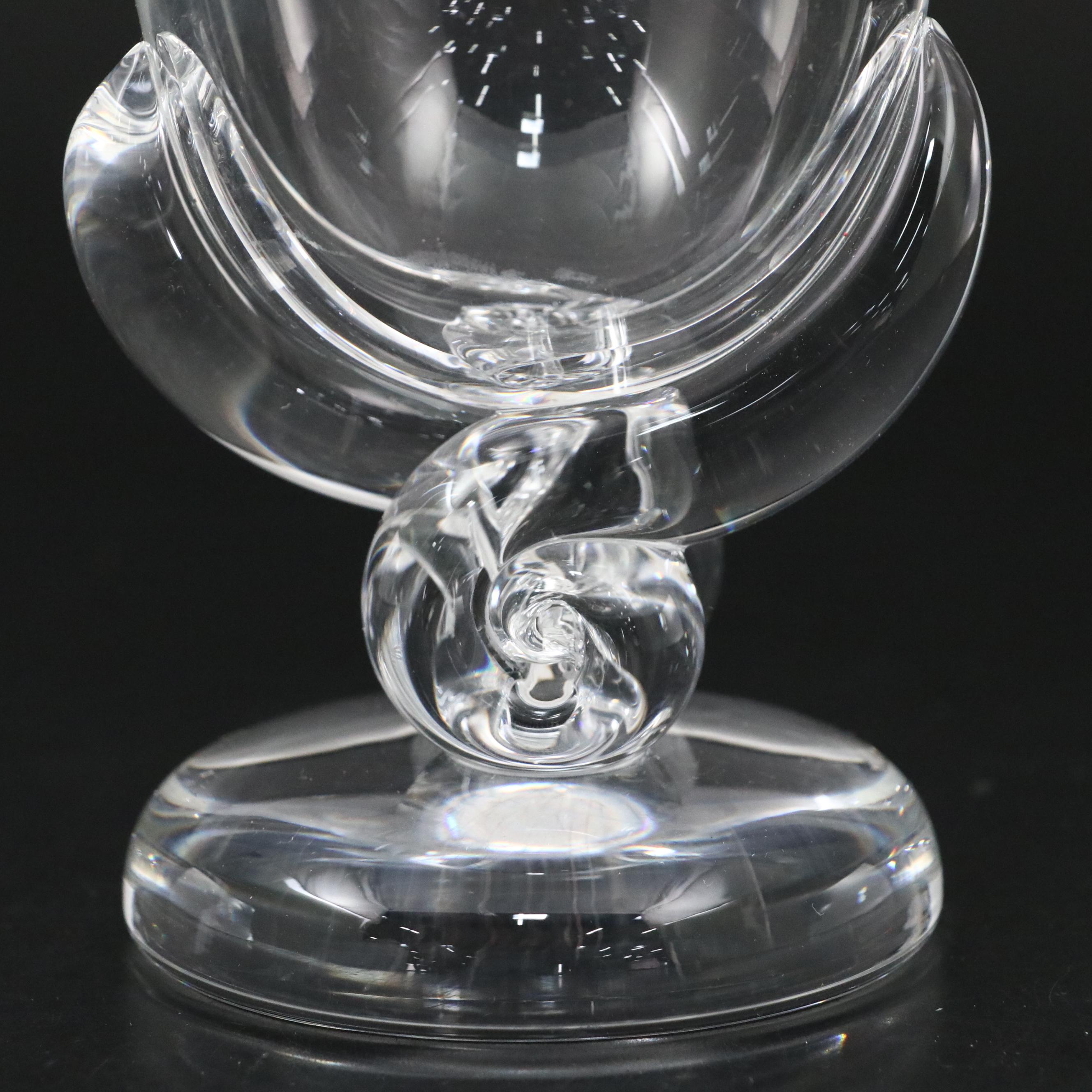 Steuben Art Glass Swirl Twist Footed Vase