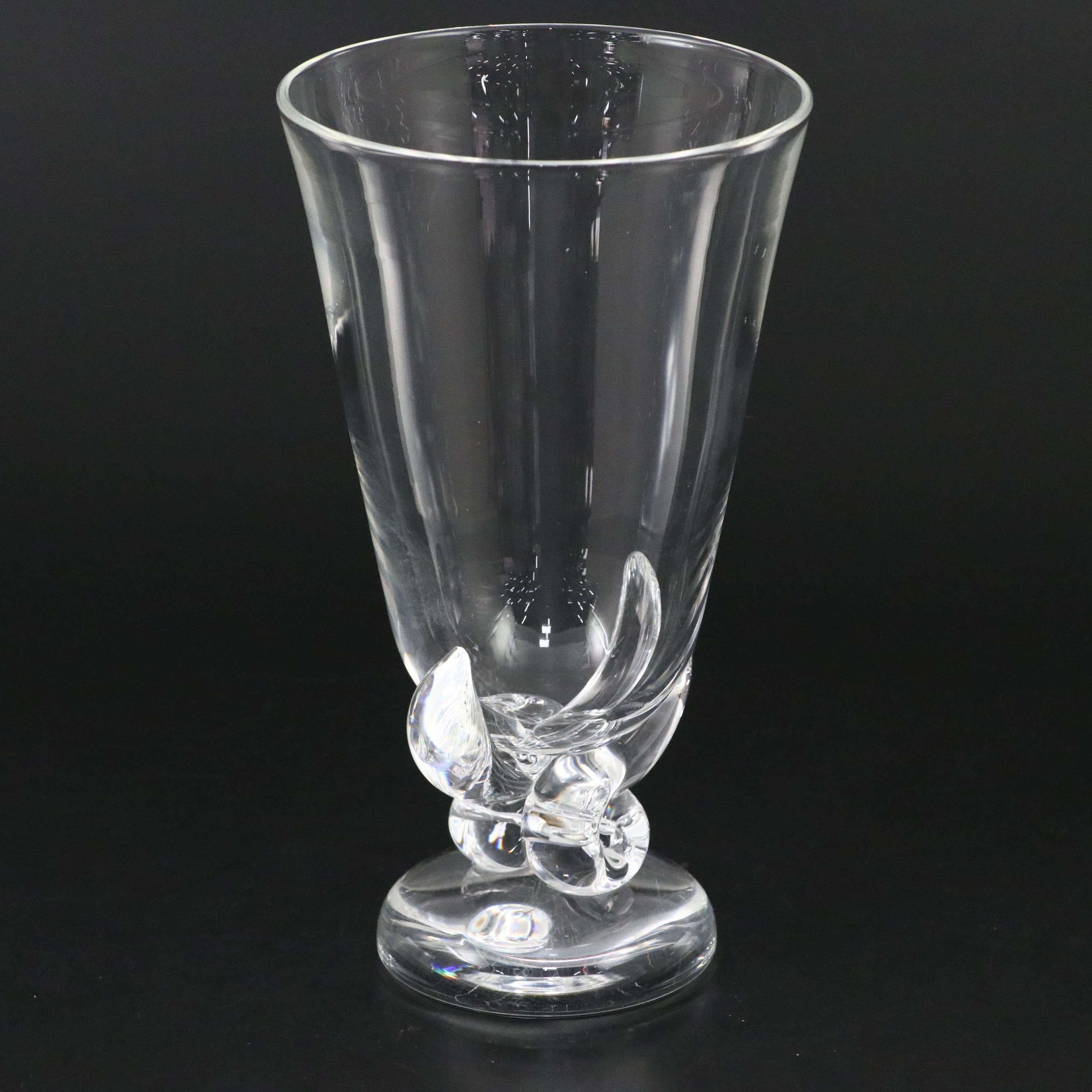 Steuben Art Glass Swirl Twist Footed Vase