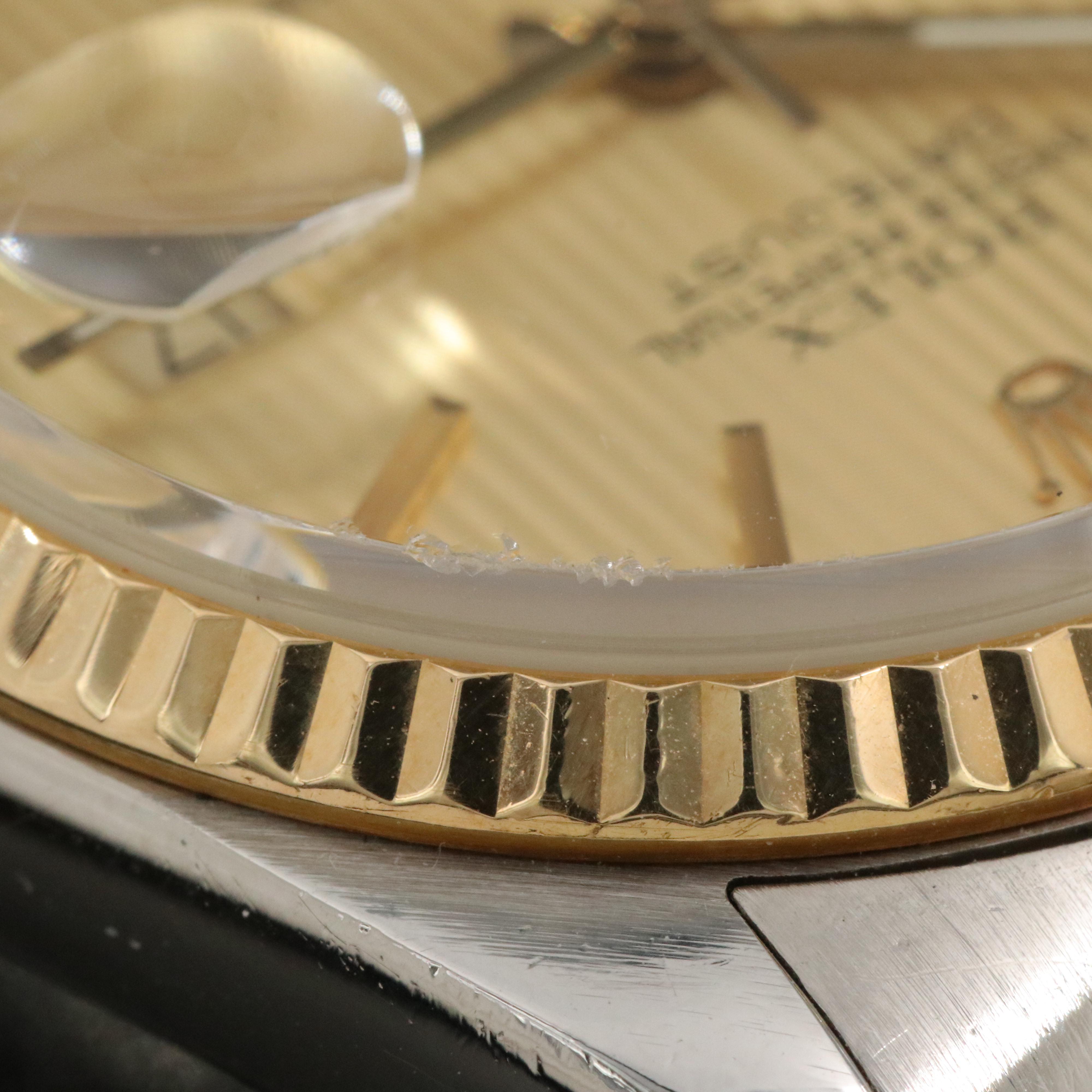 1990 Rolex Tapestry Dial Two-Tone Datejust Watch