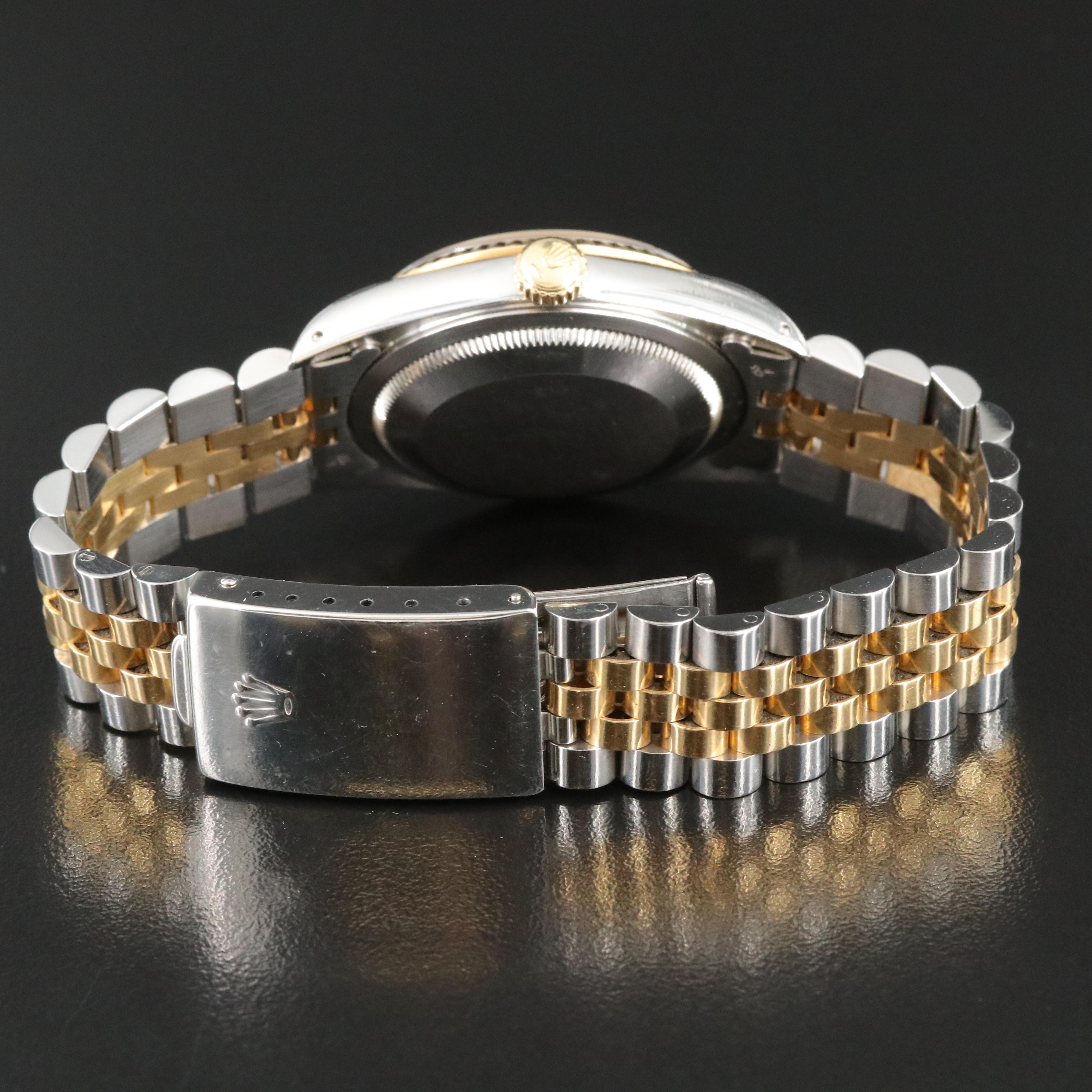 1990 Rolex Tapestry Dial Two-Tone Datejust Watch