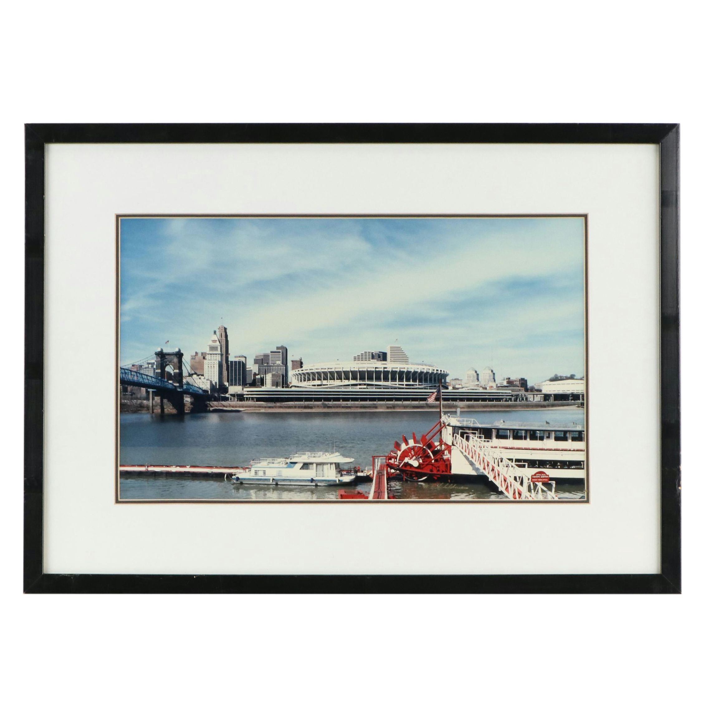 W. F. Schildman Color Photograph of Cincinnati Riverfront Stadium and Ohio River