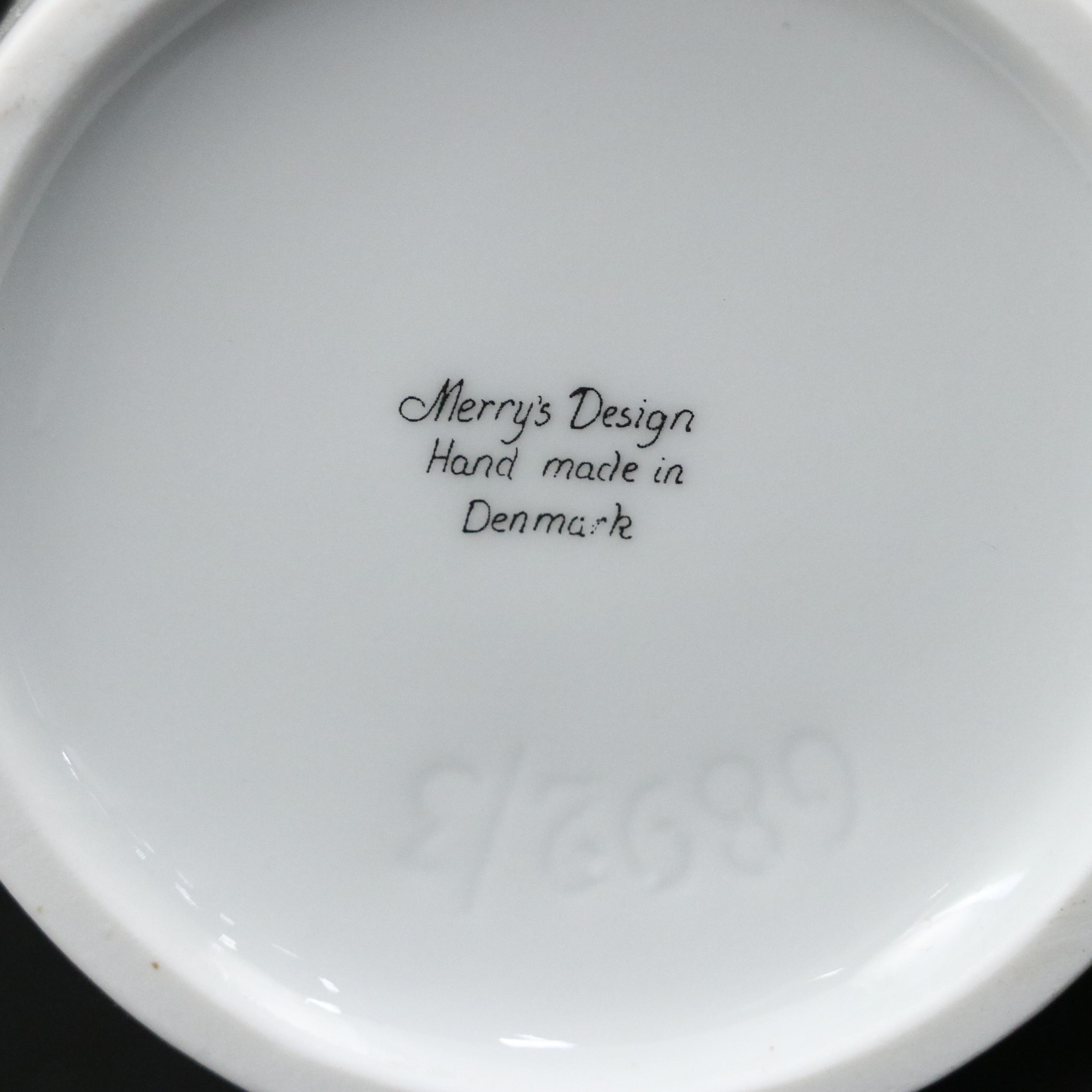 Danish Modern Merry's Design Porcelain Moon Phase Motif Vases and Plate