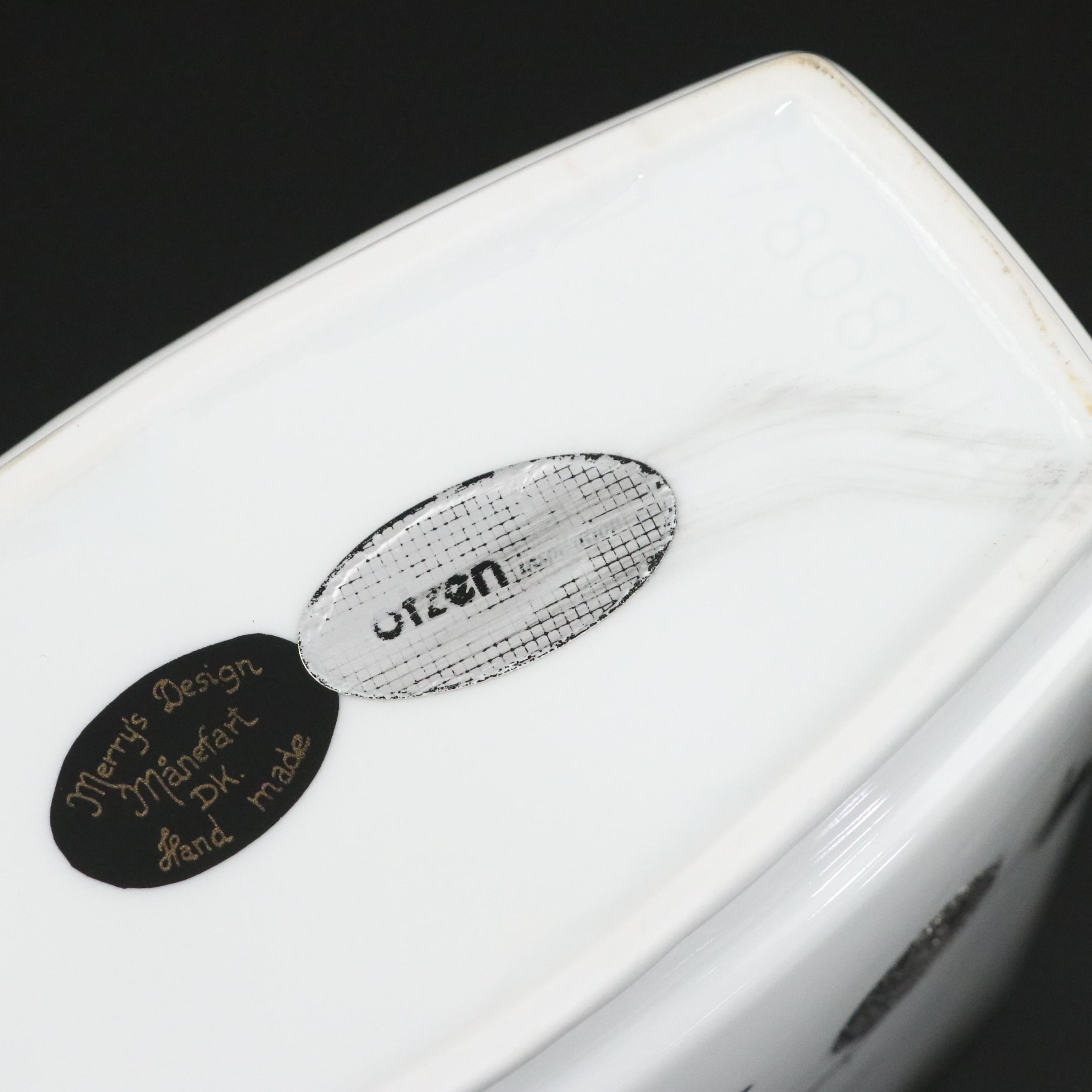 Danish Modern Merry's Design Porcelain Moon Phase Motif Vases and Plate