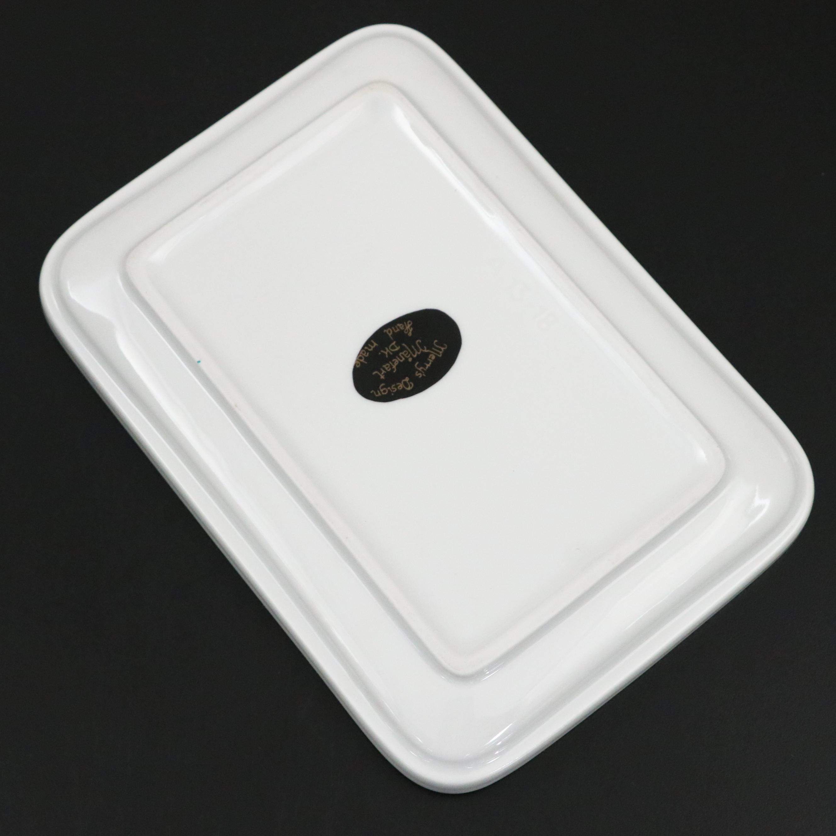 Danish Modern Merry's Design Porcelain Moon Phase Motif Vases and Plate