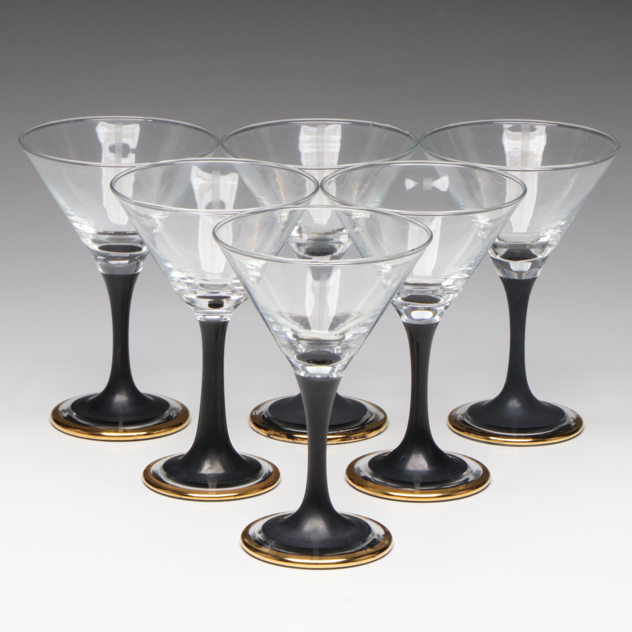 Black Stemmed Martini Glasses