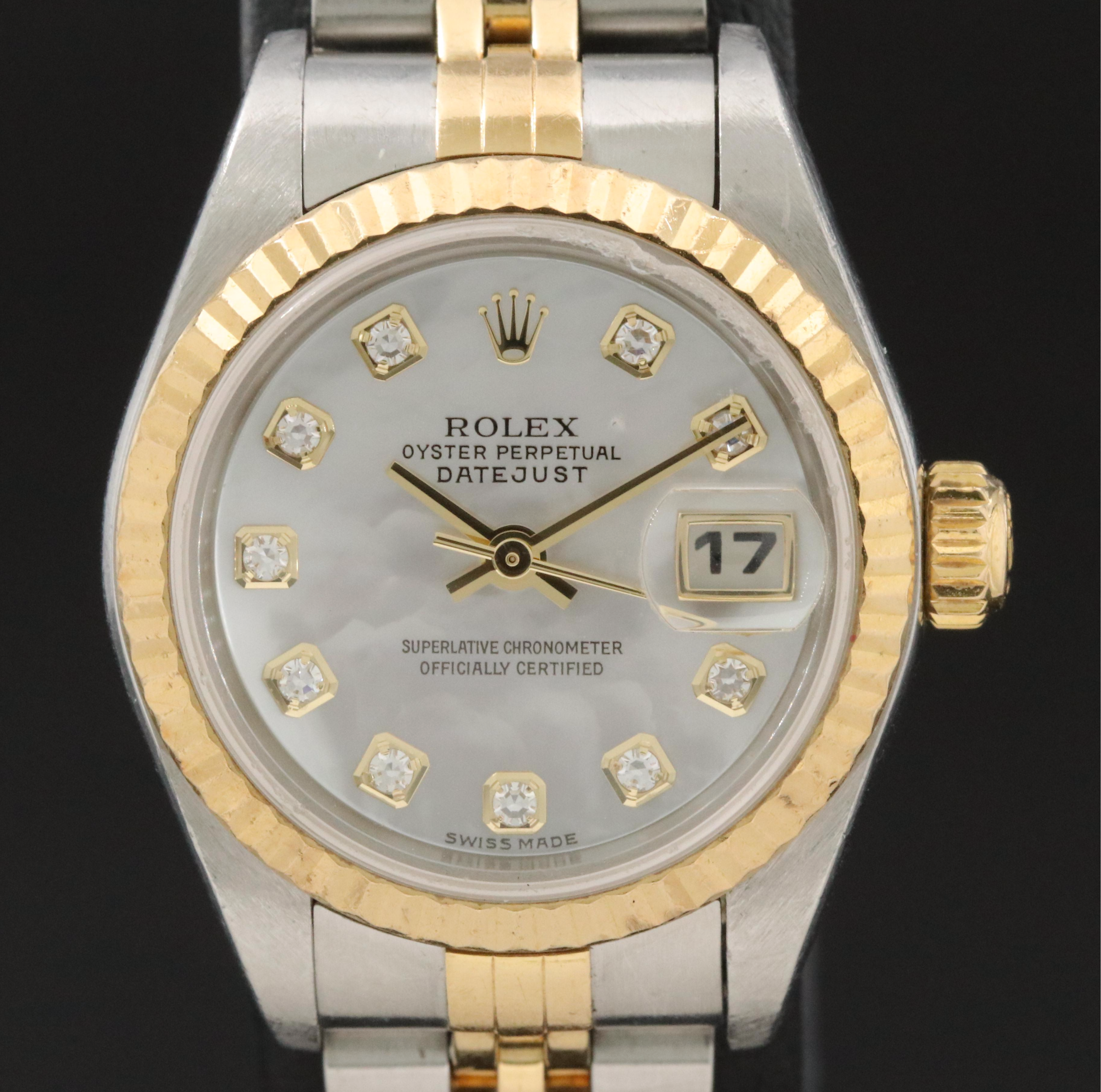 2003 Rolex Factory Mother-of-Pearl and Diamond Dial Datejust Watch