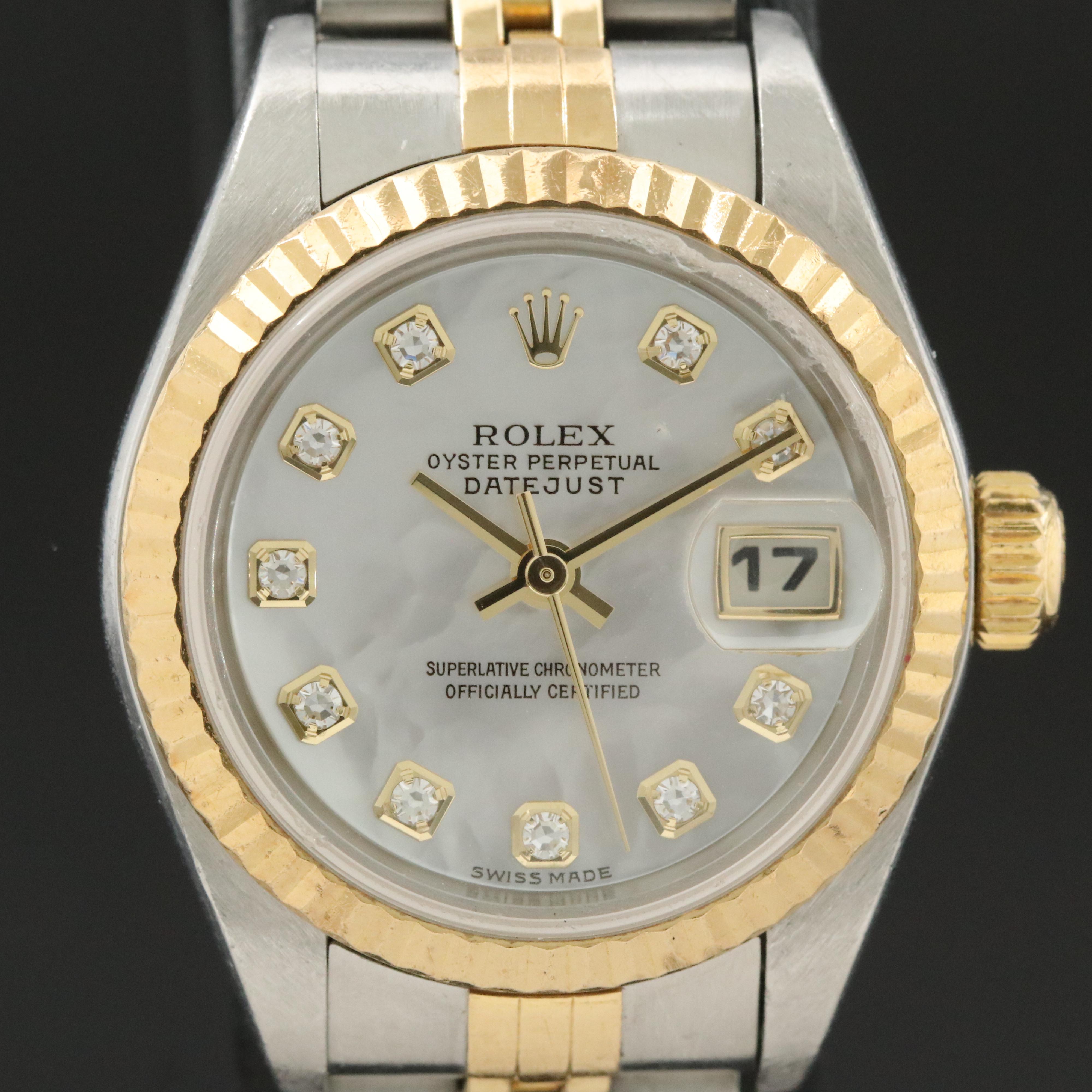 2003 Rolex Factory Mother-of-Pearl and Diamond Dial Datejust Watch
