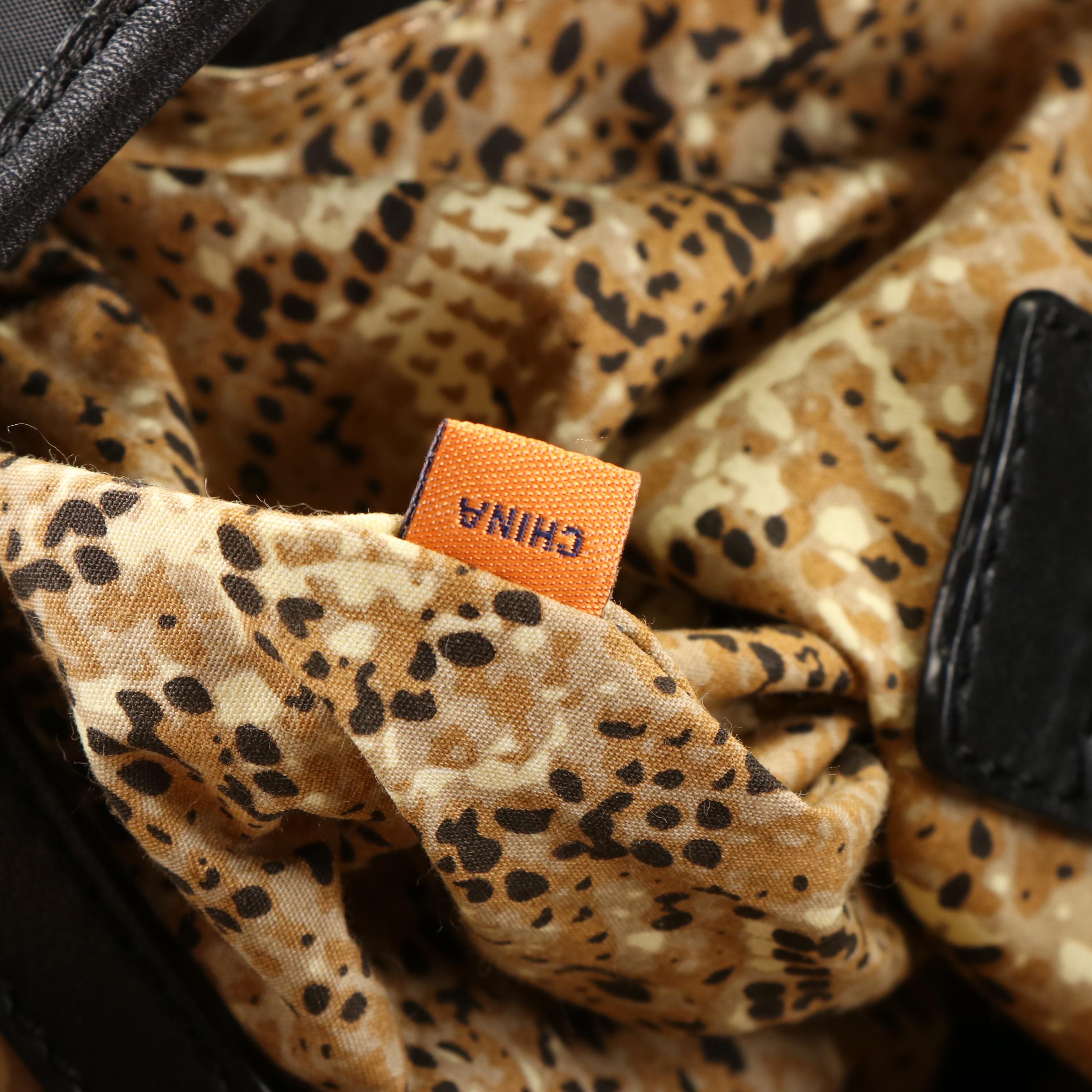 Tory Burch Animal Print Tote Bag in Black Nylon