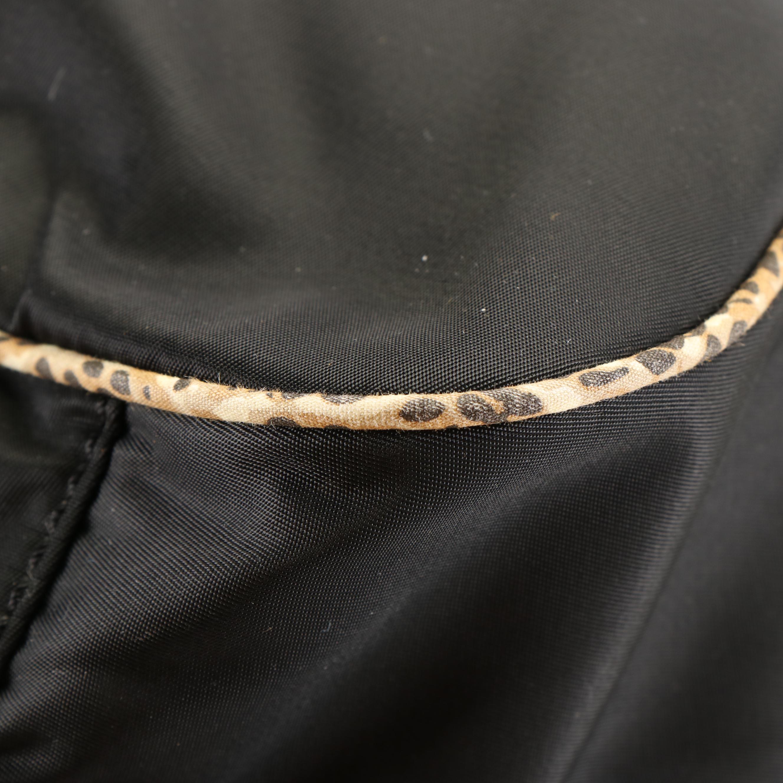 Tory Burch Animal Print Tote Bag in Black Nylon