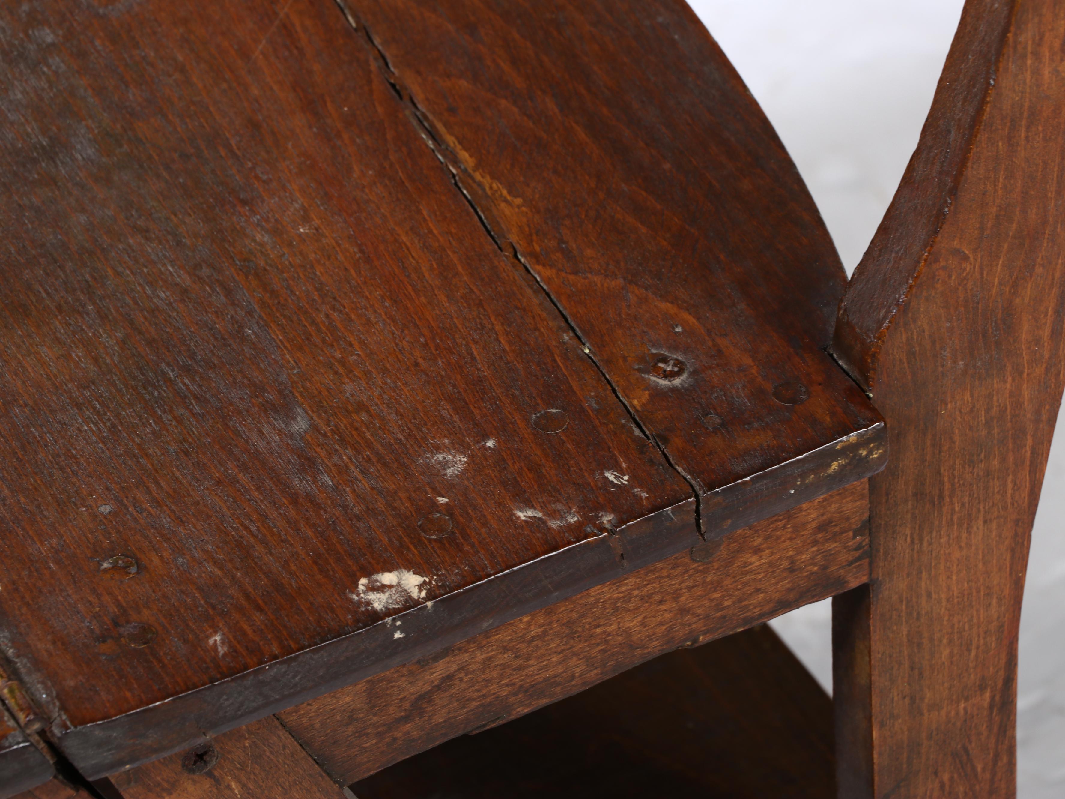 Hardwood Metamorphic Library Chair/Ladder, Early 20th Century