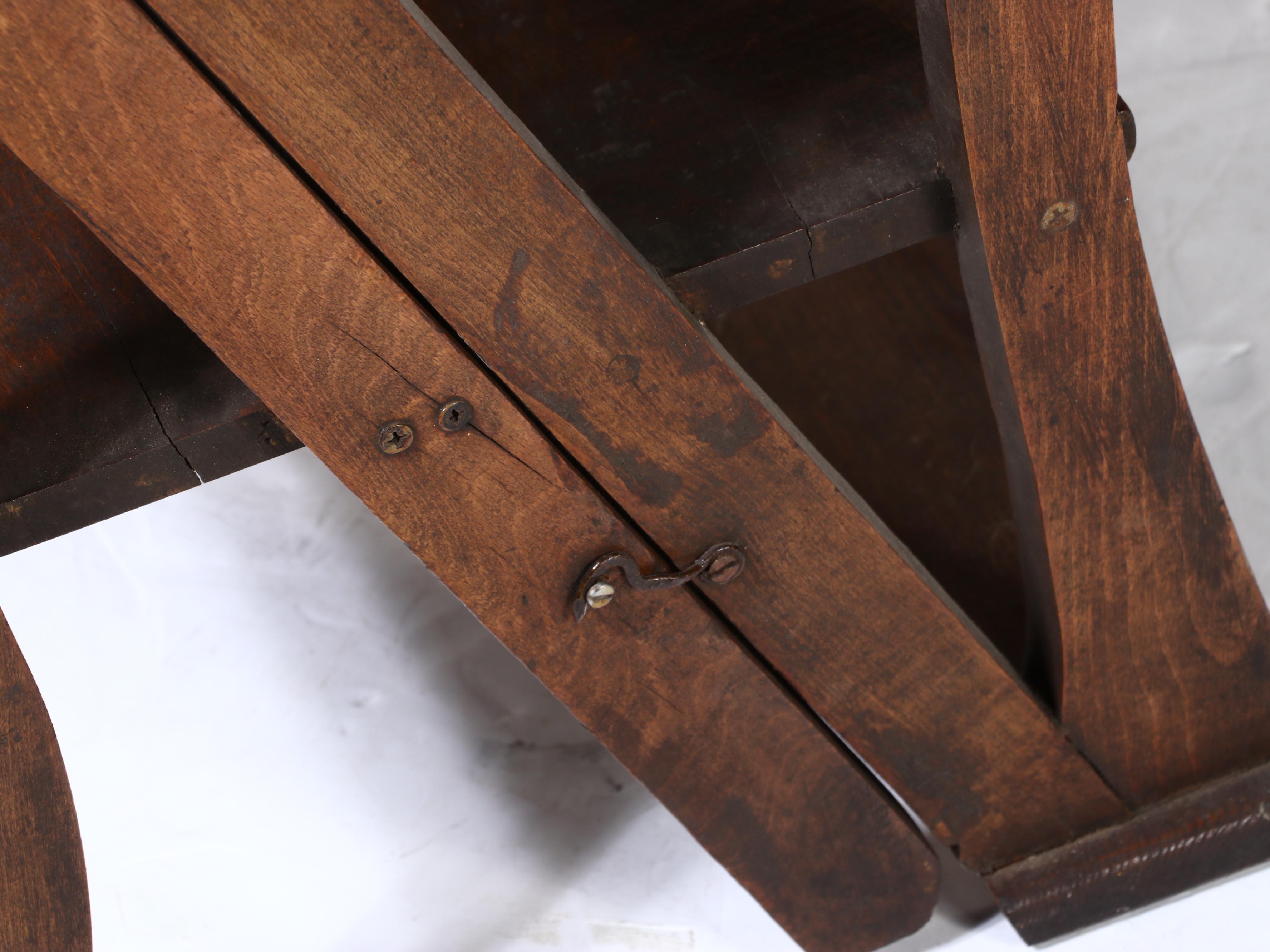 Hardwood Metamorphic Library Chair/Ladder, Early 20th Century